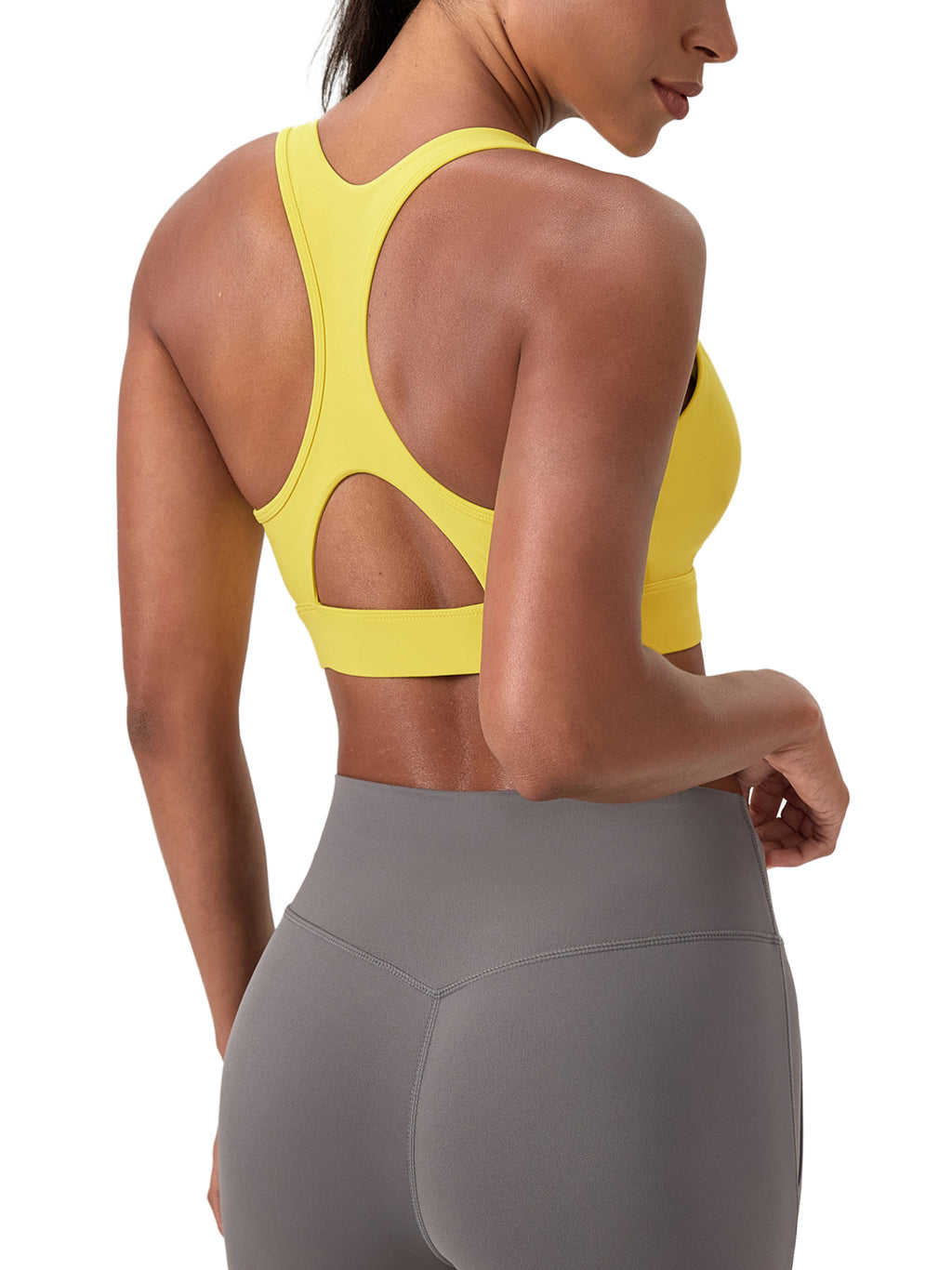 Women's Crossover V-Neck Sports Bra (Black)