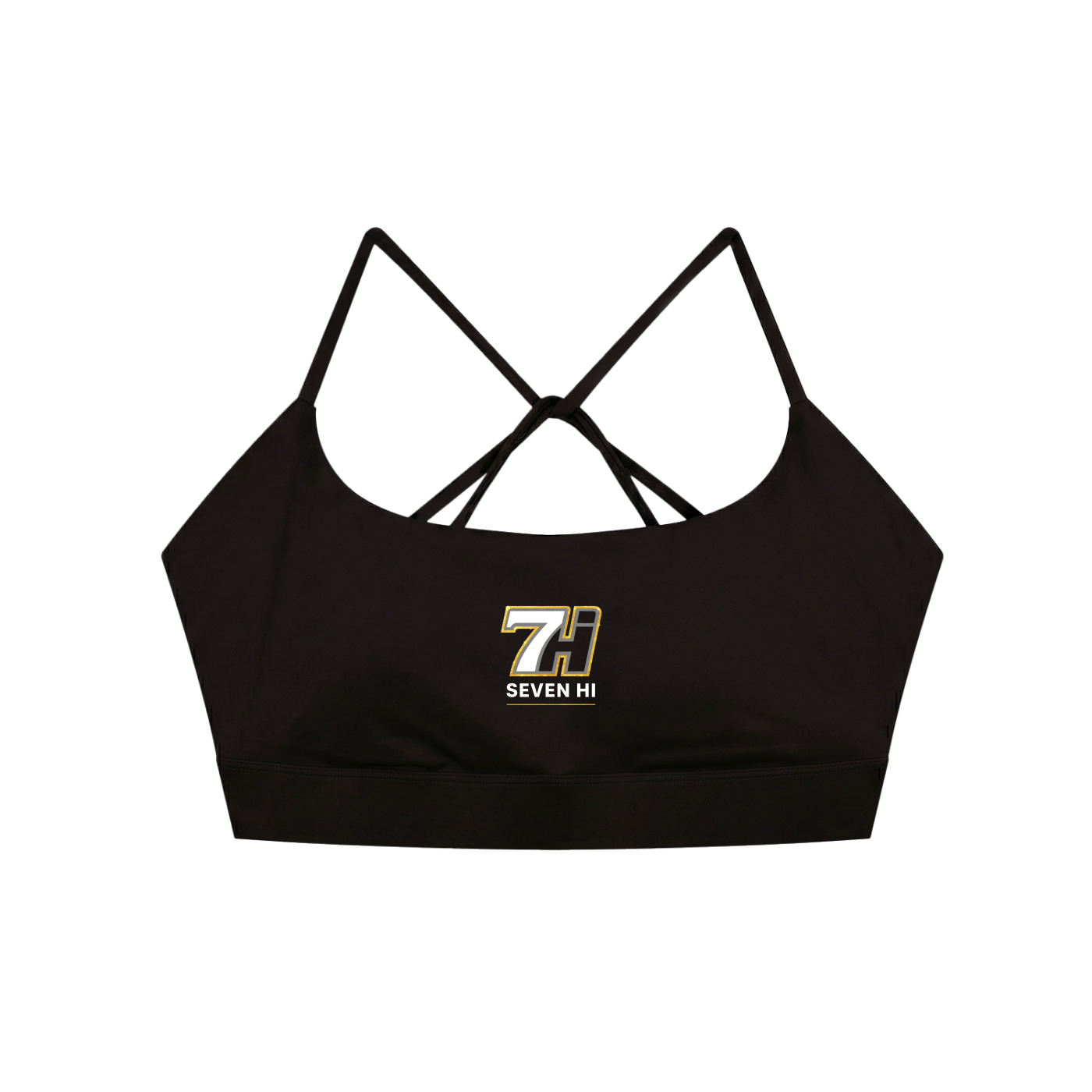 Strappy Criss Cross Yoga Sports Bra (Black)