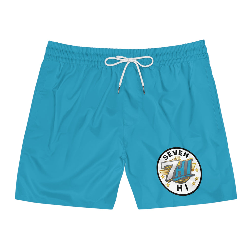Men's Mid-Length Swim Shorts (Turquoise)