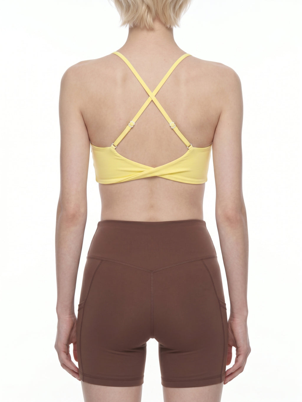 Strappy Criss Cross Yoga Sports Bra (Black)