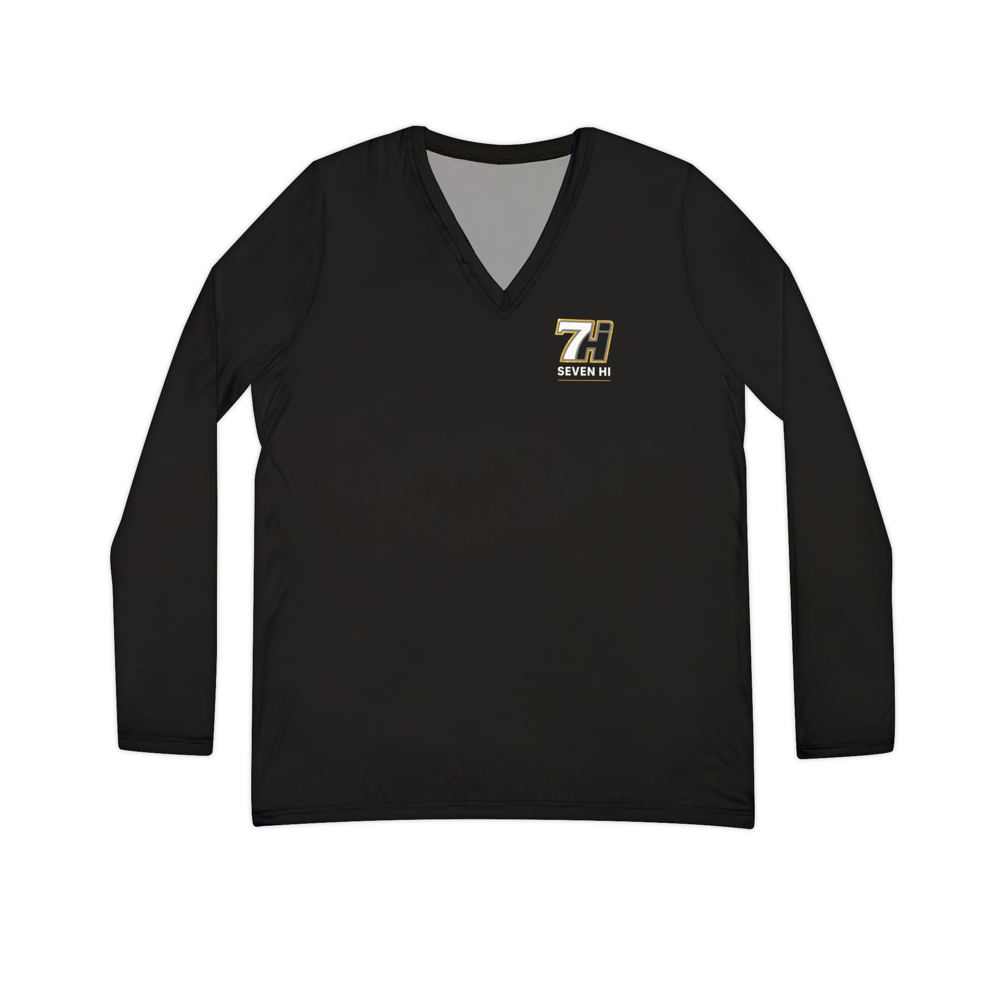 Women's Long Sleeve V-neck Shirt (Dark)