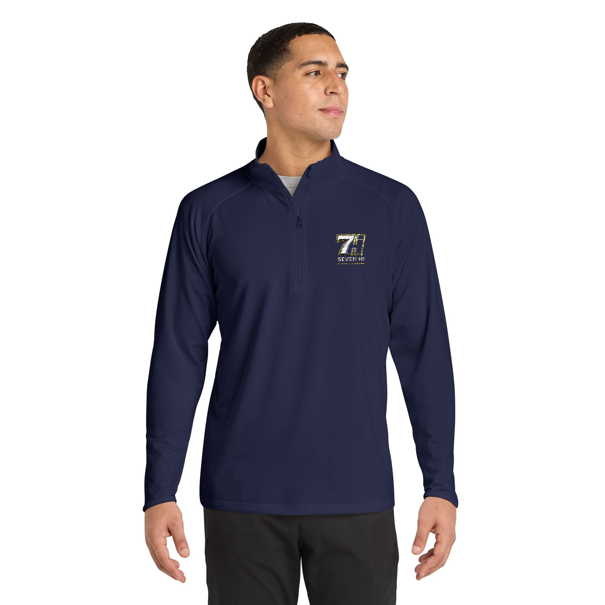 Embroidered 7Hi Logo Quarter-Zip Pullover (Dark)