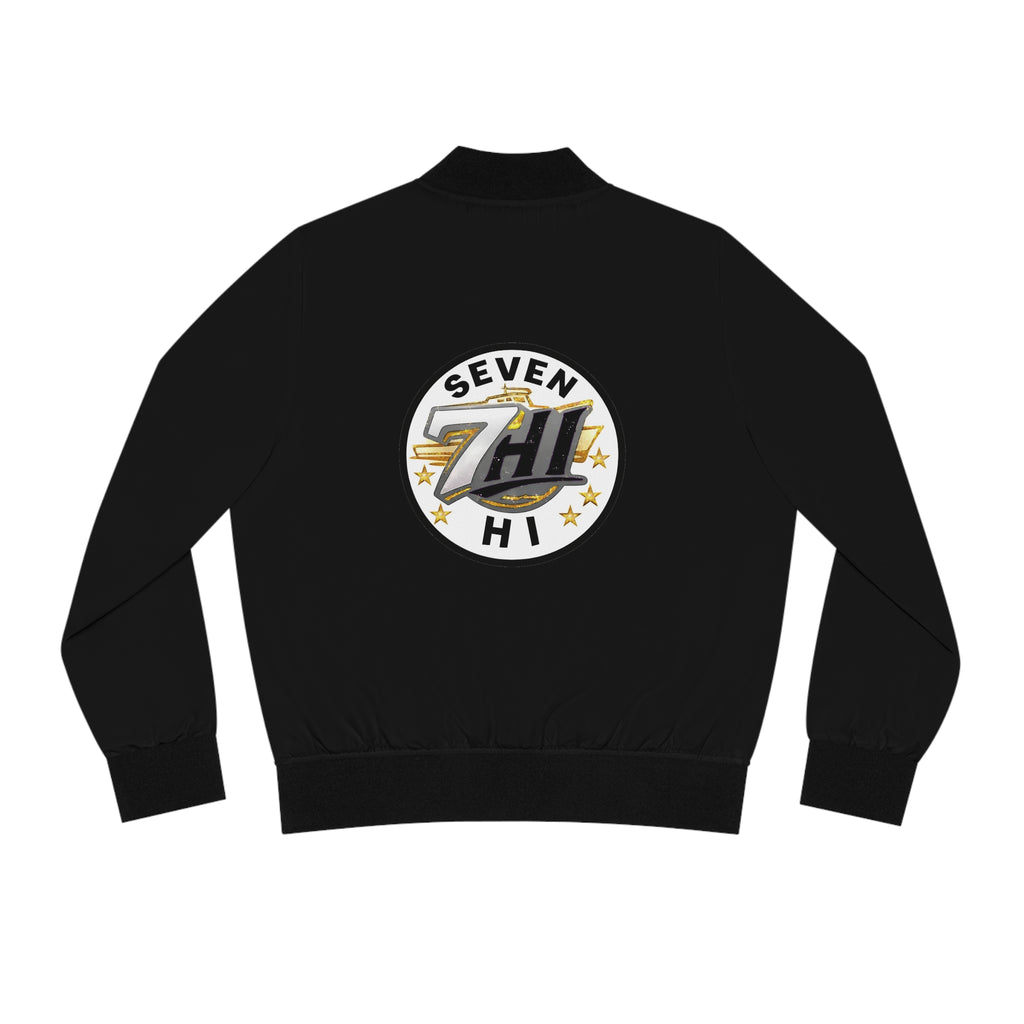 Seven Hi Logo Bomber Jacket — Women's Black Graphic Bomber