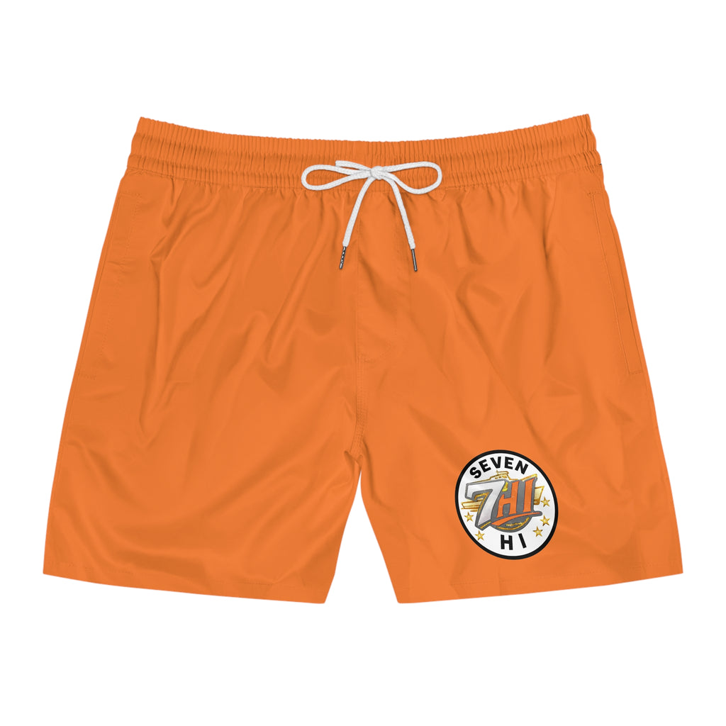 Men's Mid-Length Swim Shorts (Orange)