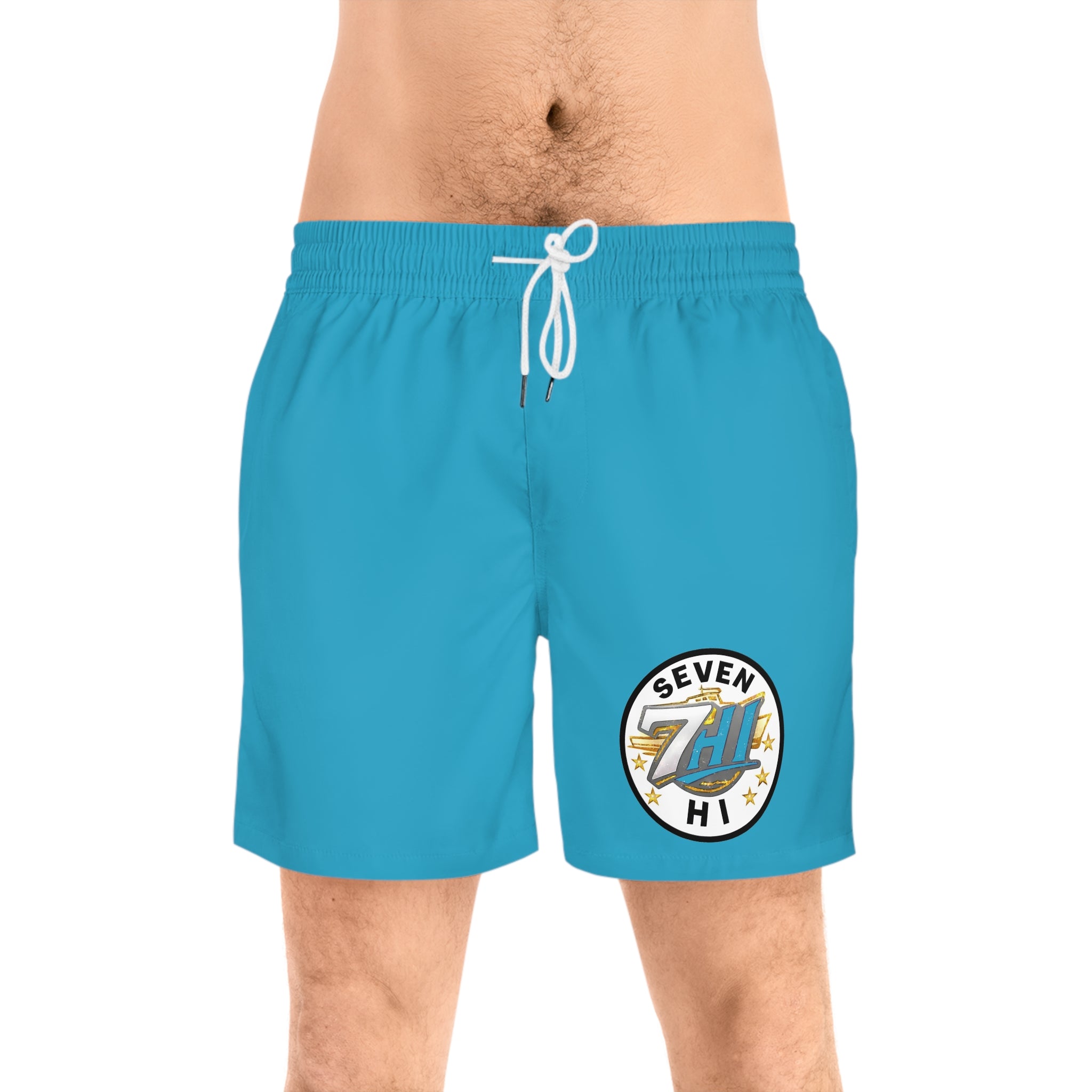 Men's Mid-Length Swim Shorts (Turquoise)