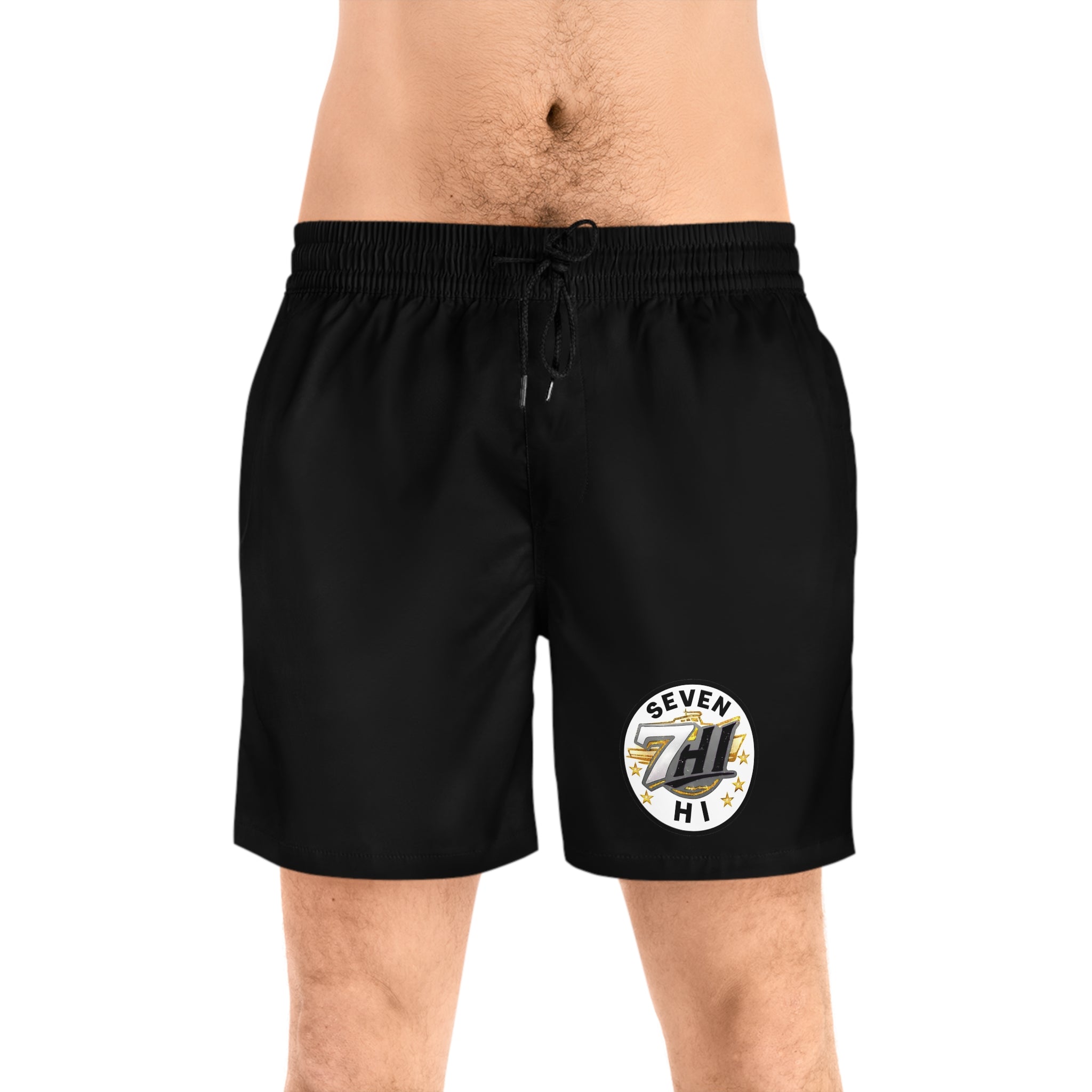 Men's Mid-Length Swim Shorts (Black)