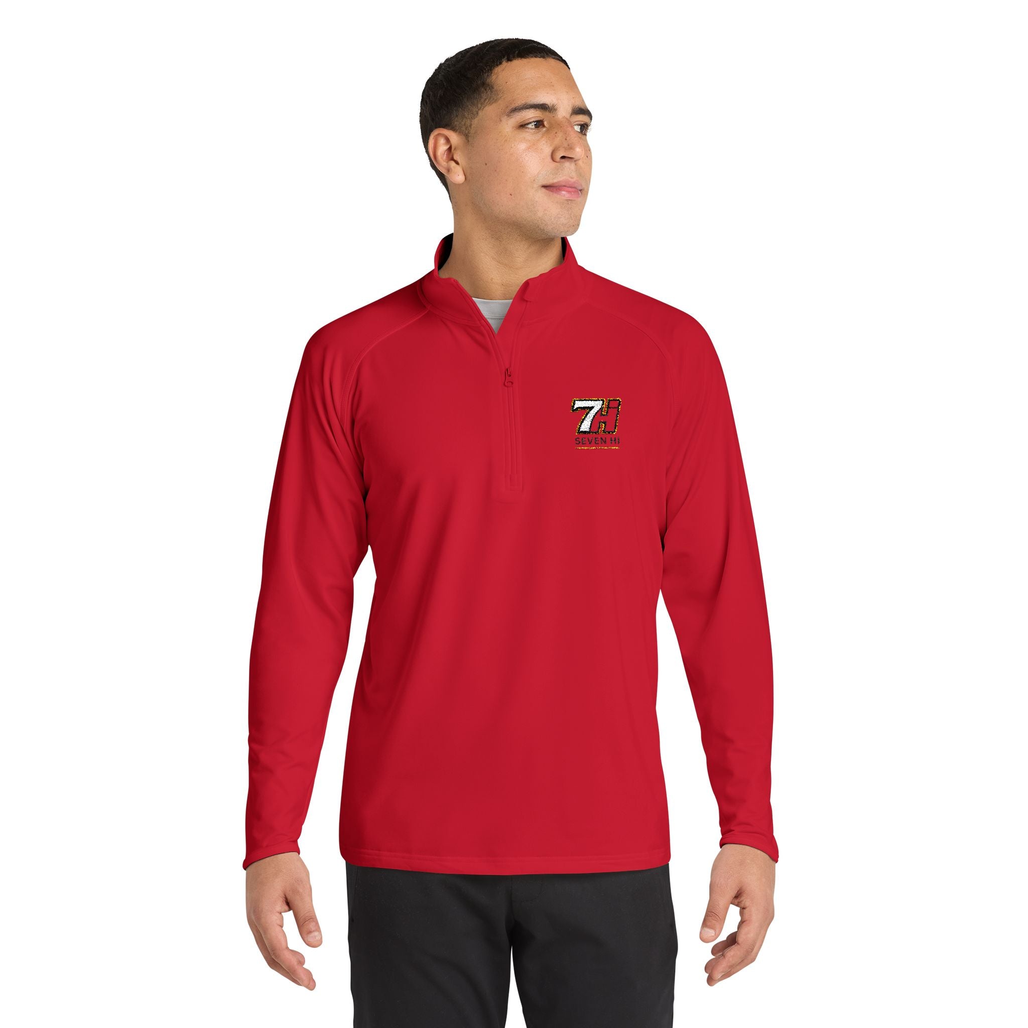Embroidered 7Hi Logo Quarter-Zip Pullover (Light)