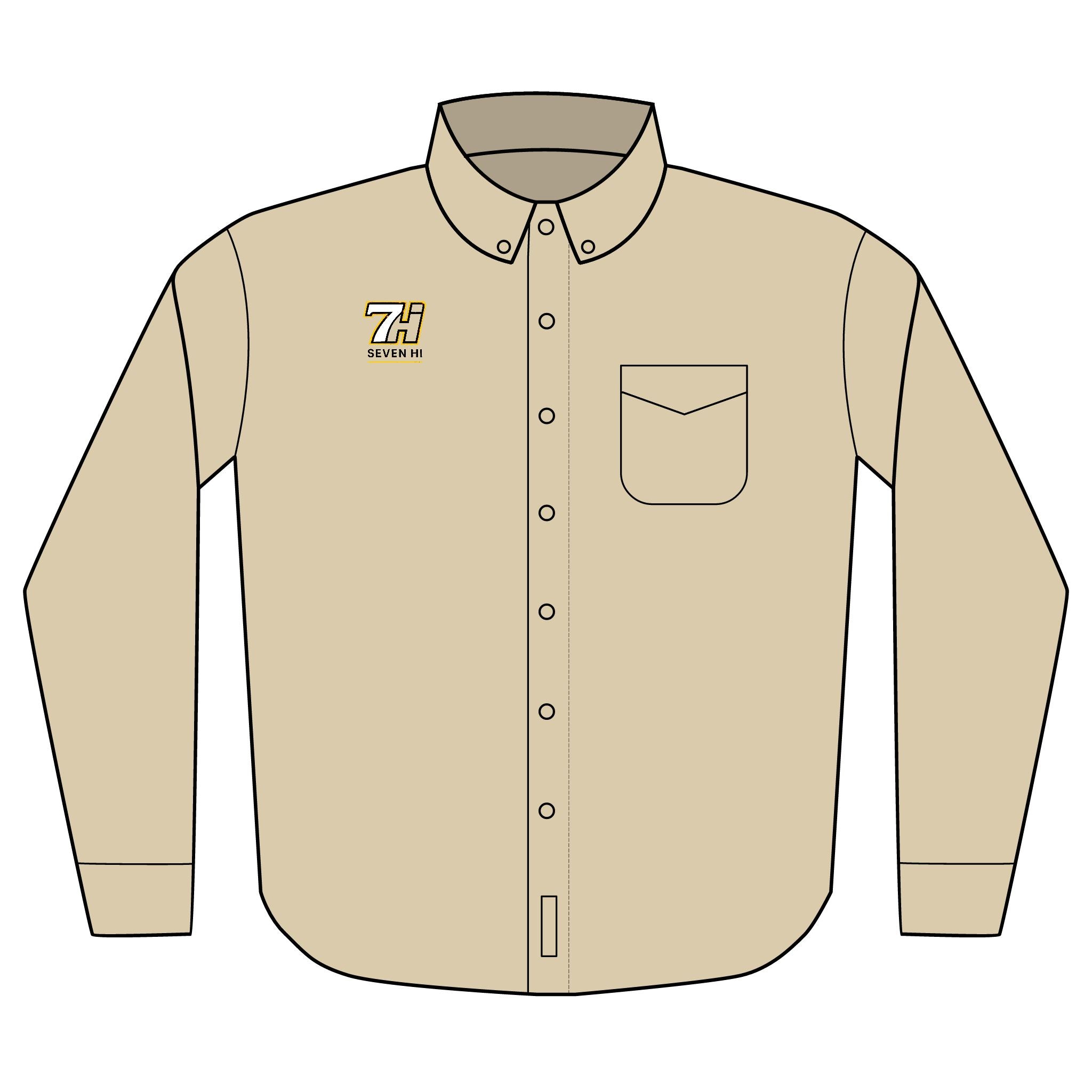 Embroidered Long Sleeve Work Shirt (Light)