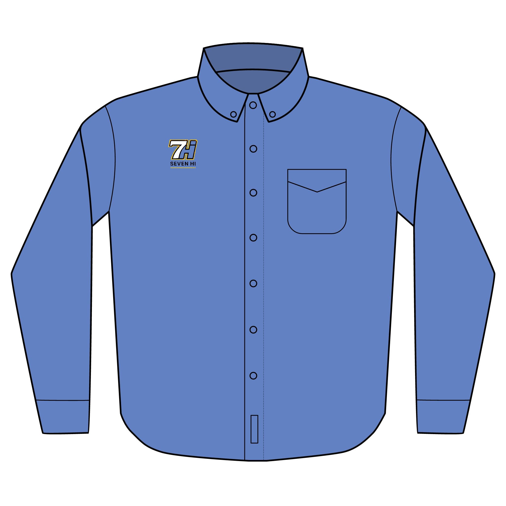 Embroidered Long Sleeve Work Shirt (Light)