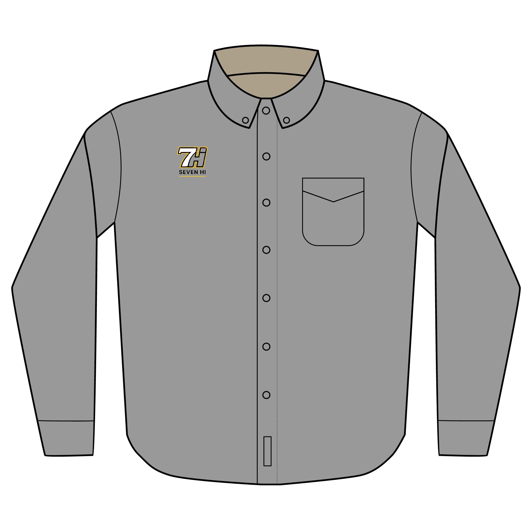 Embroidered Long Sleeve Work Shirt (Light)