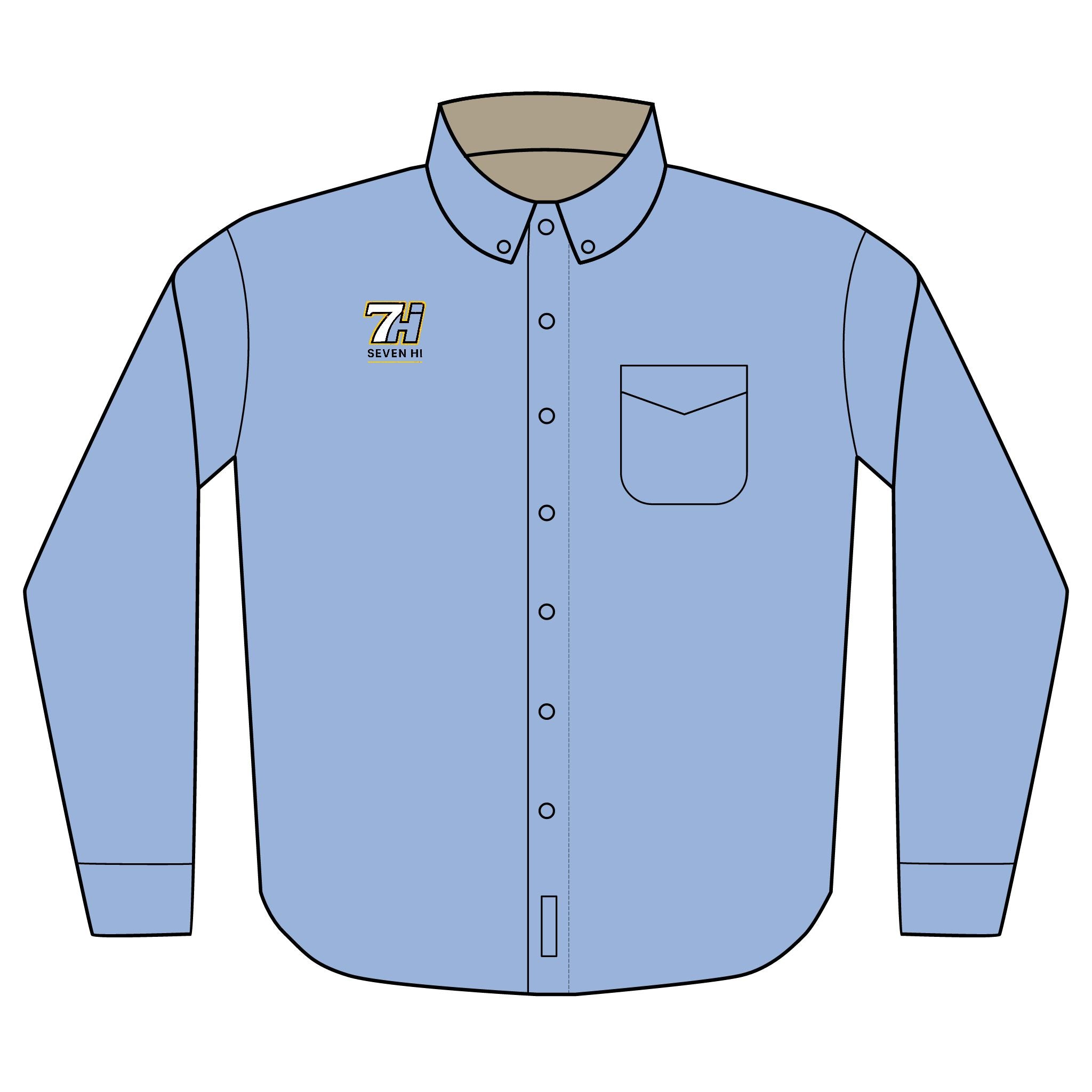 Embroidered Long Sleeve Work Shirt (Light)