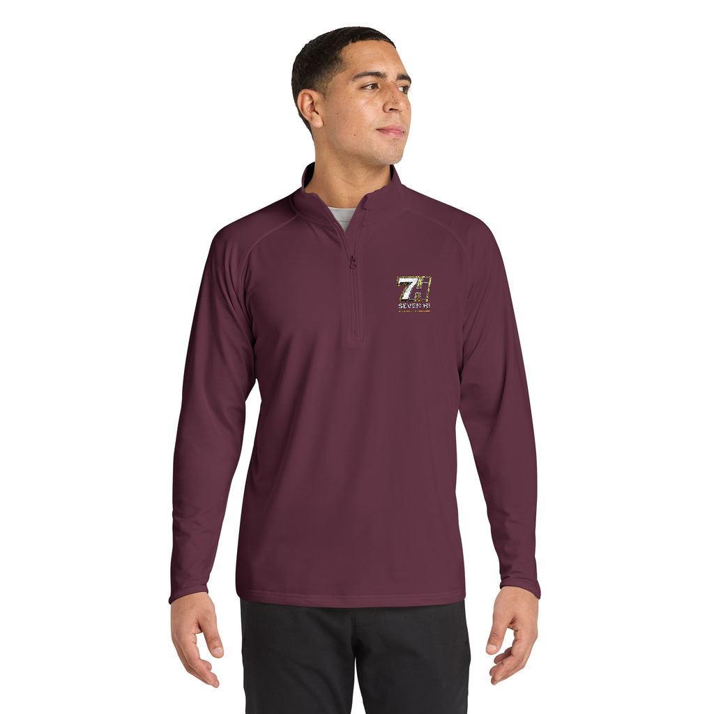 Embroidered 7Hi Logo Quarter-Zip Pullover (Dark)
