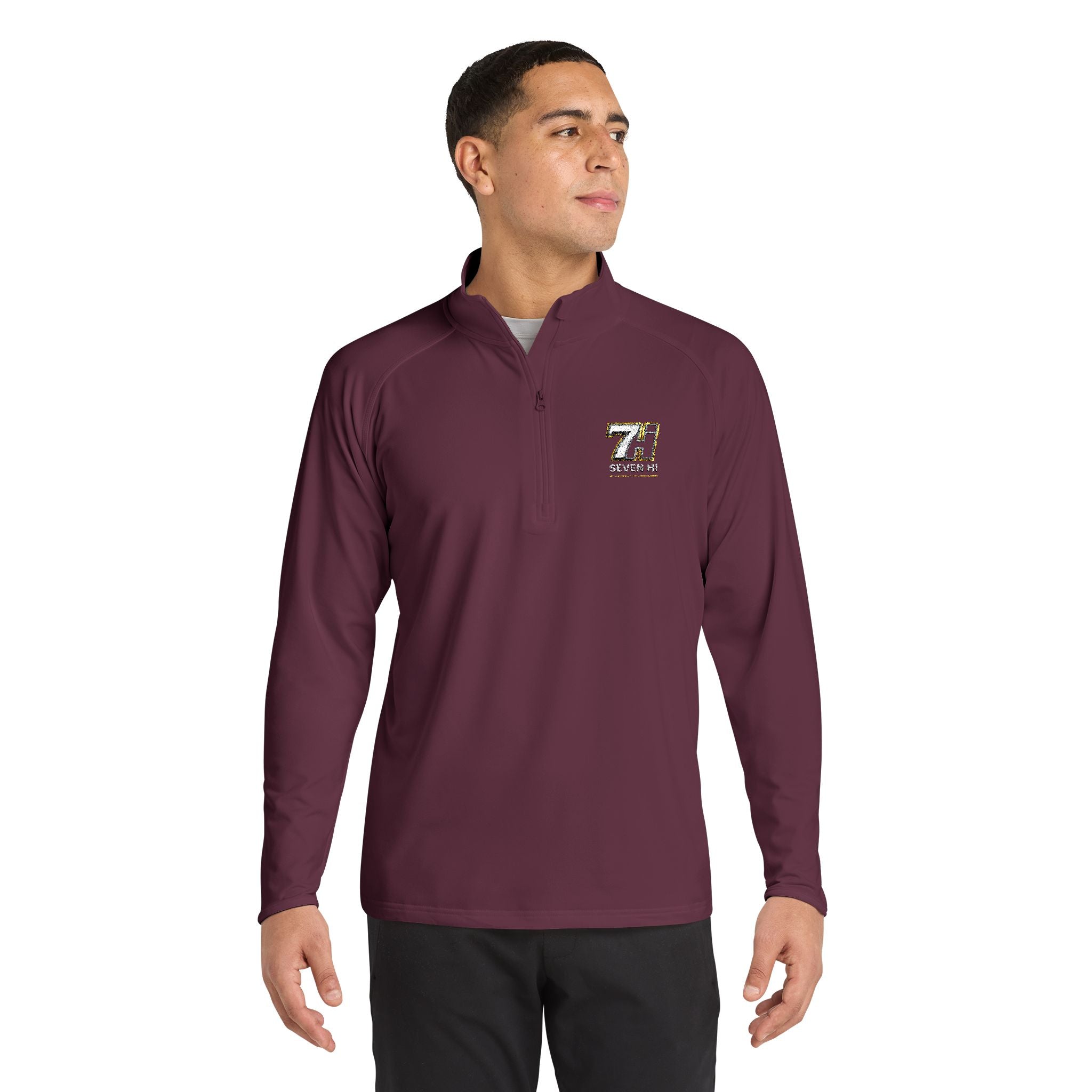 Embroidered 7Hi Logo Quarter-Zip Pullover (Dark)
