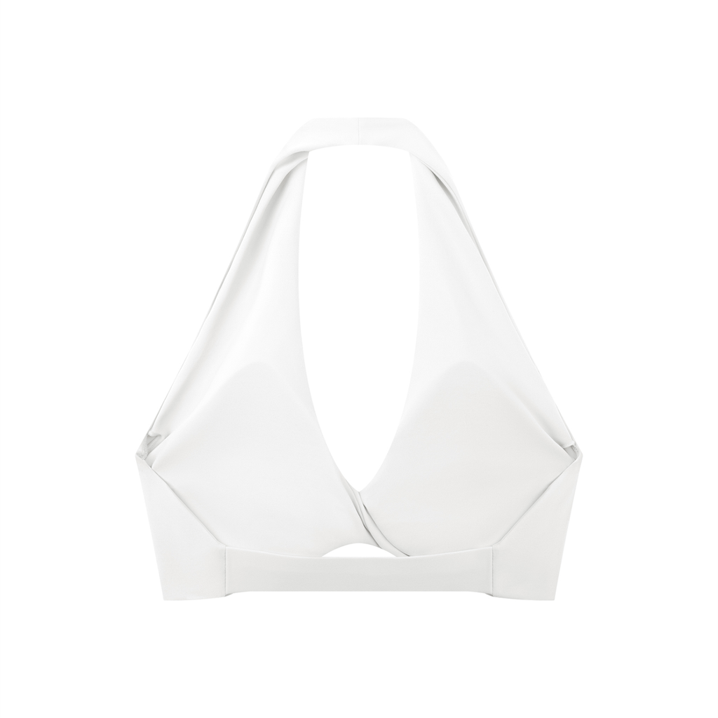 Women's Pleated Halter Sports Bra (Light)