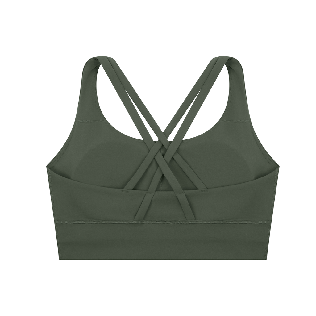 Strappy Criss-Cross Sports Bra (Dark)
