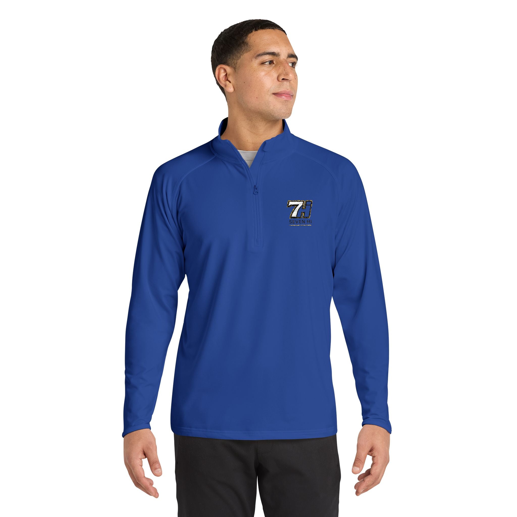 Embroidered 7Hi Logo Quarter-Zip Pullover (Light)