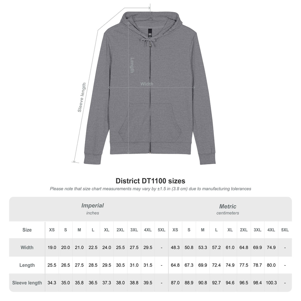 District® Unisex Jersey Full-Zip Hoodie (Dark)