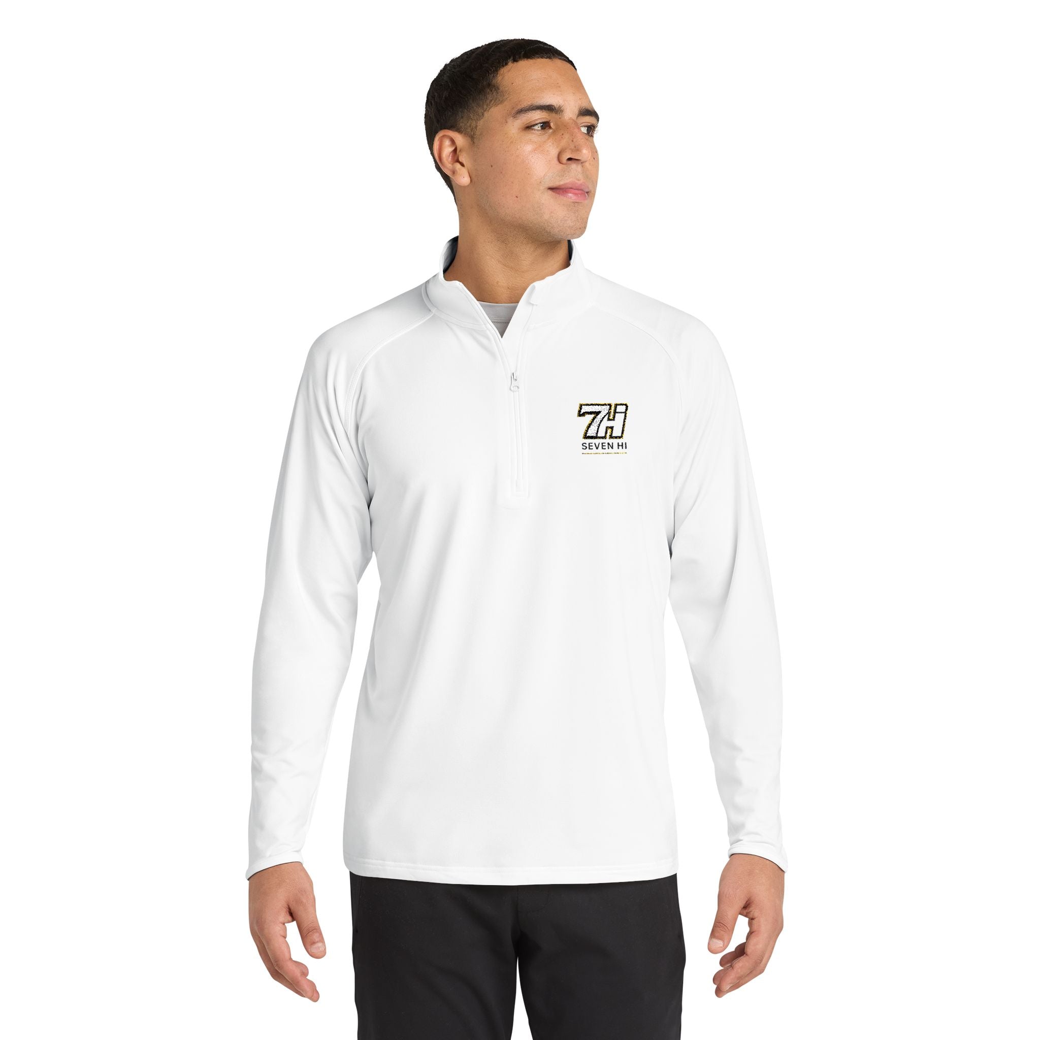 Embroidered 7Hi Logo Quarter-Zip Pullover (Light)