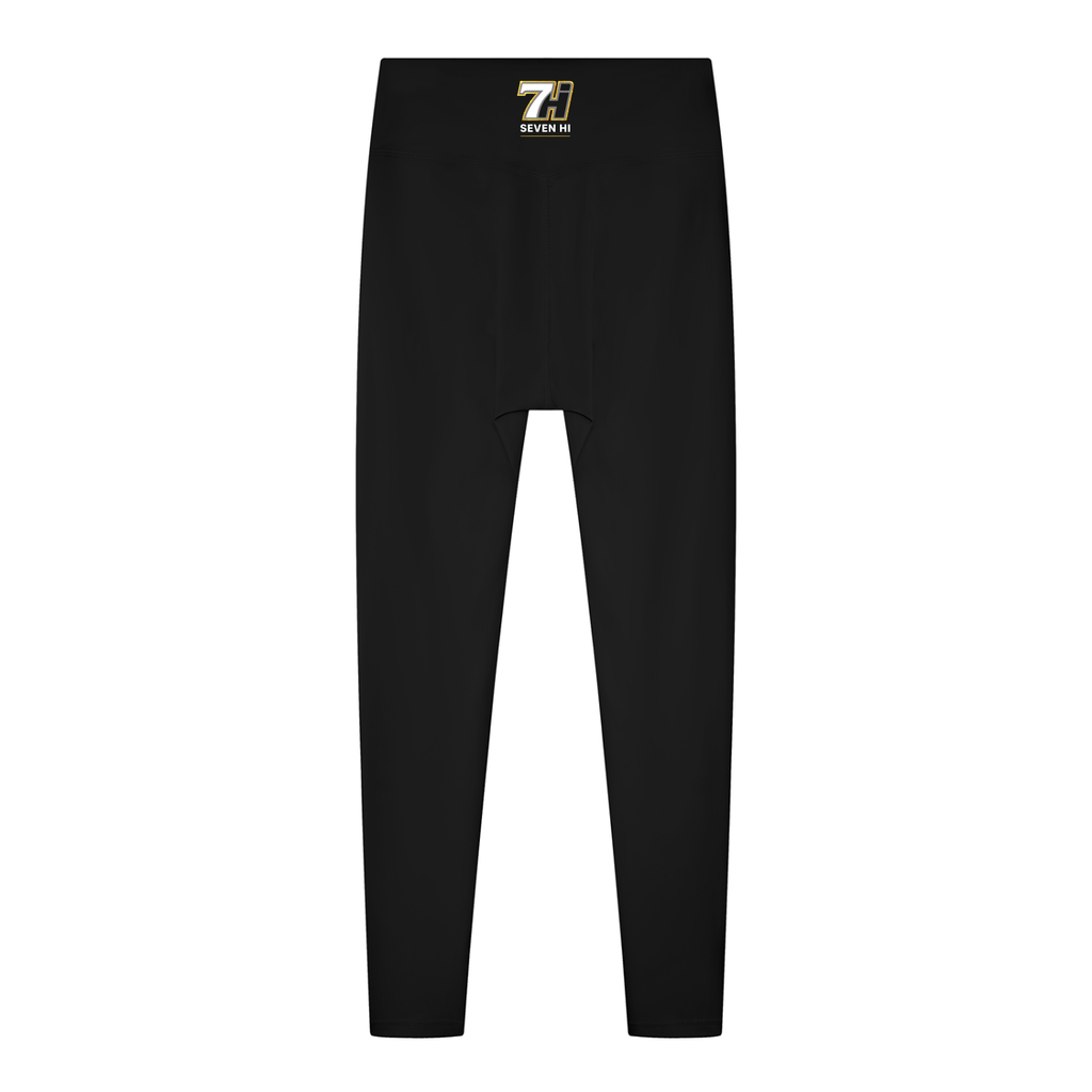 Women's Solid High Rise Leggings (Black)