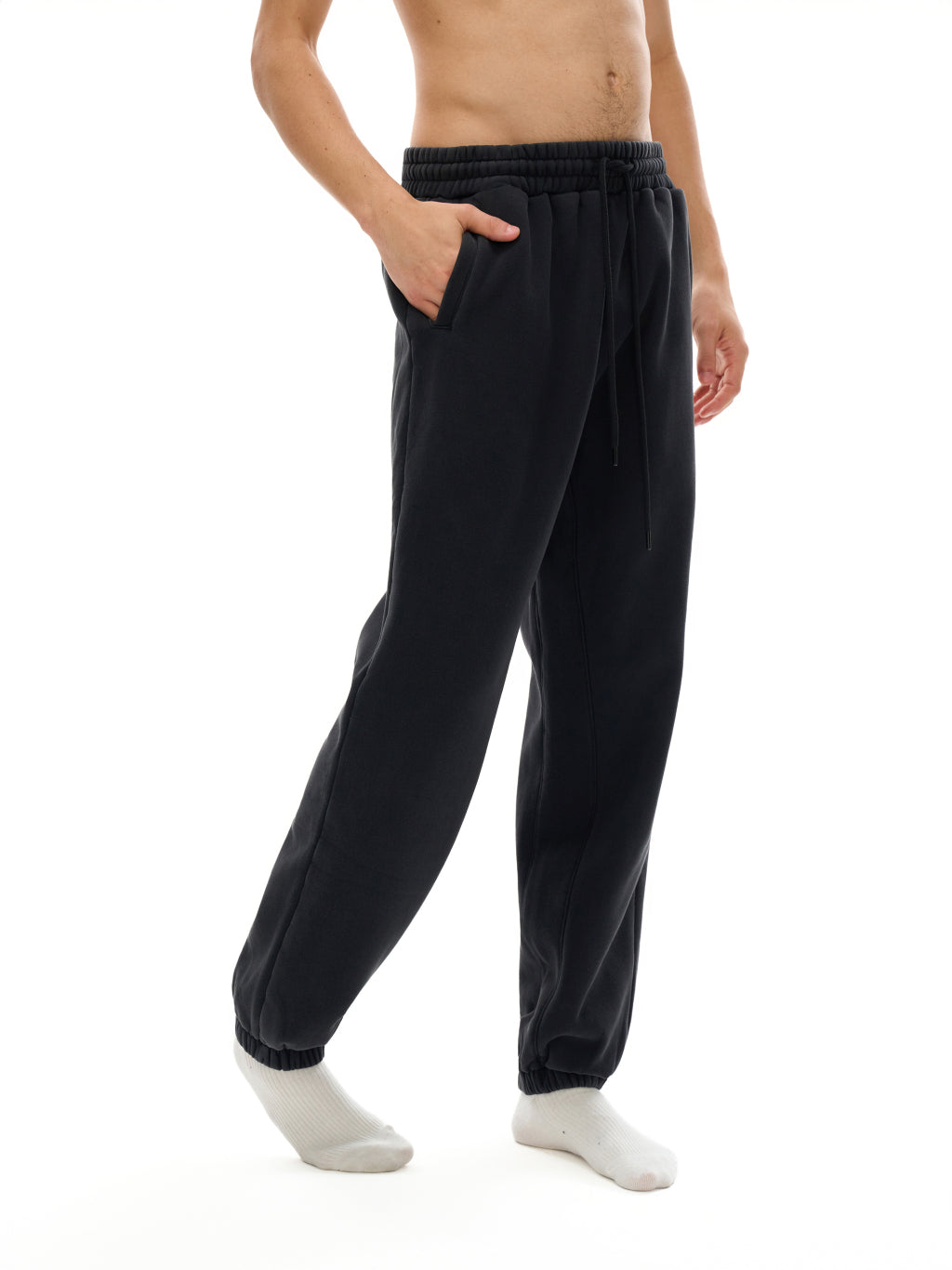 Fleeced Jogger Sweatpants (Black)