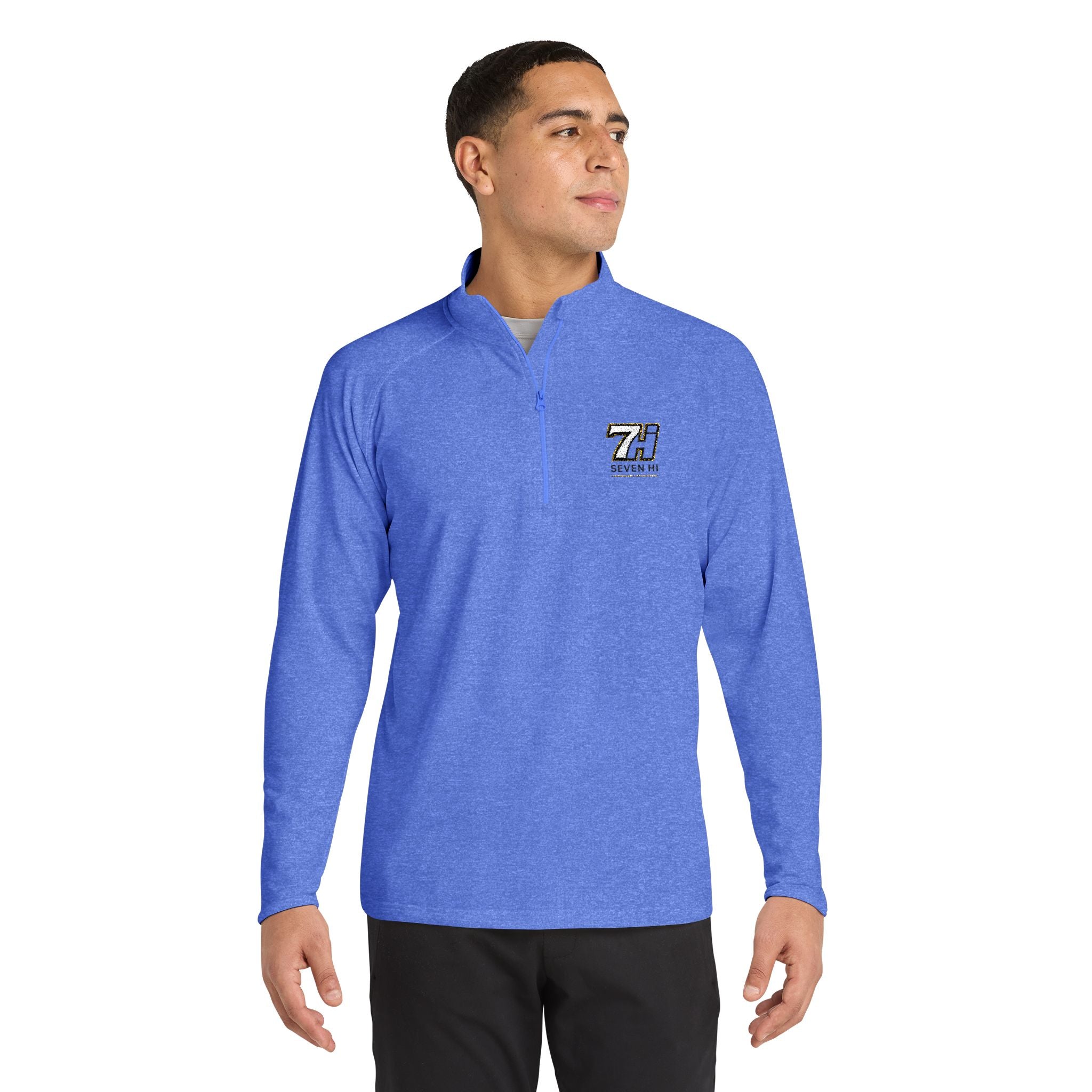 Embroidered 7Hi Logo Quarter-Zip Pullover (Light)