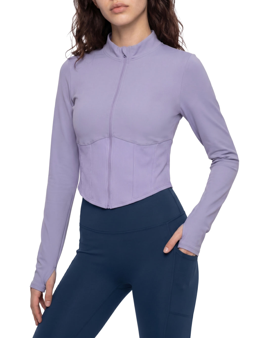 Women's Slim Fit Full-Zip Yoga Jacket (Light)