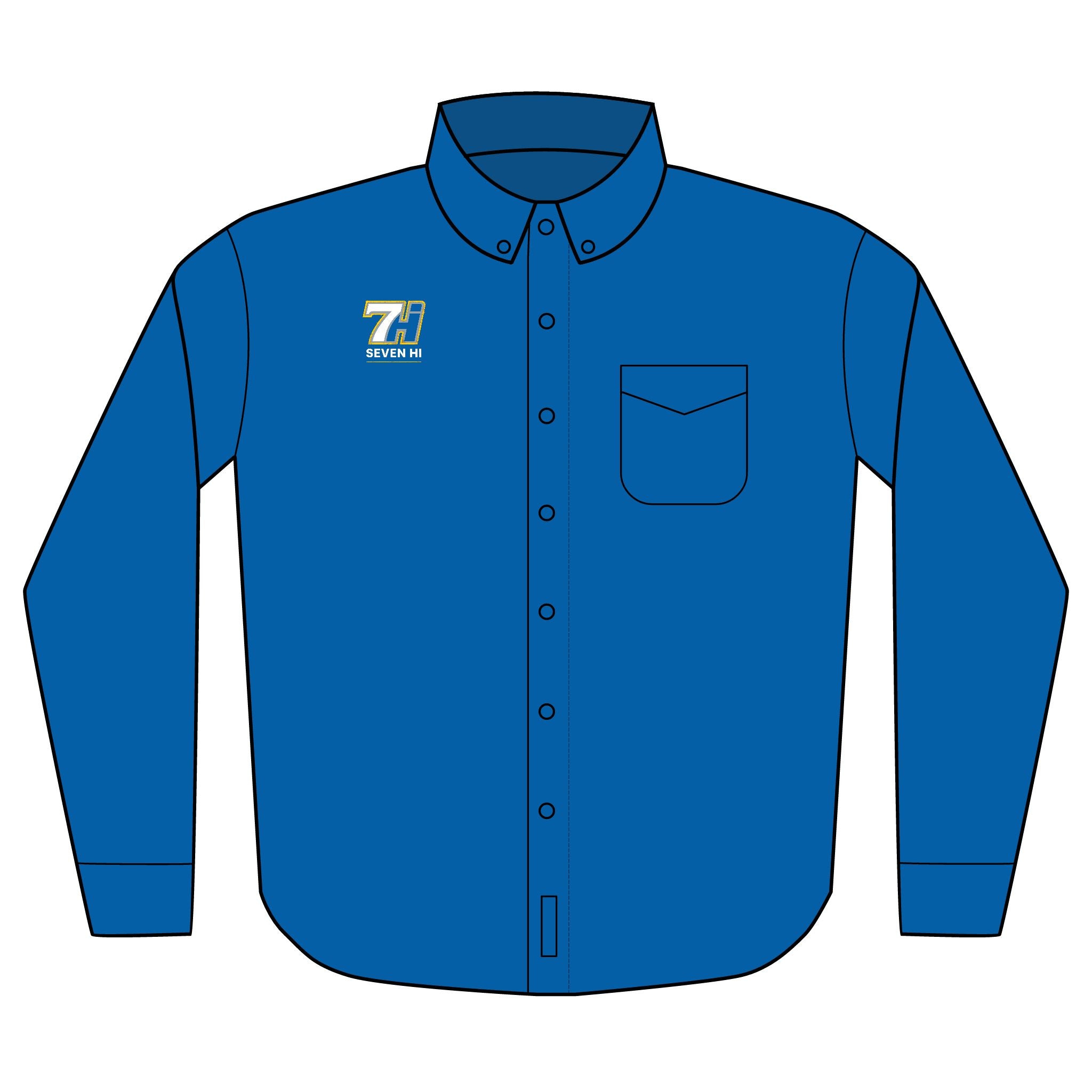 Embroidered Long Sleeve Work Shirt (Dark)
