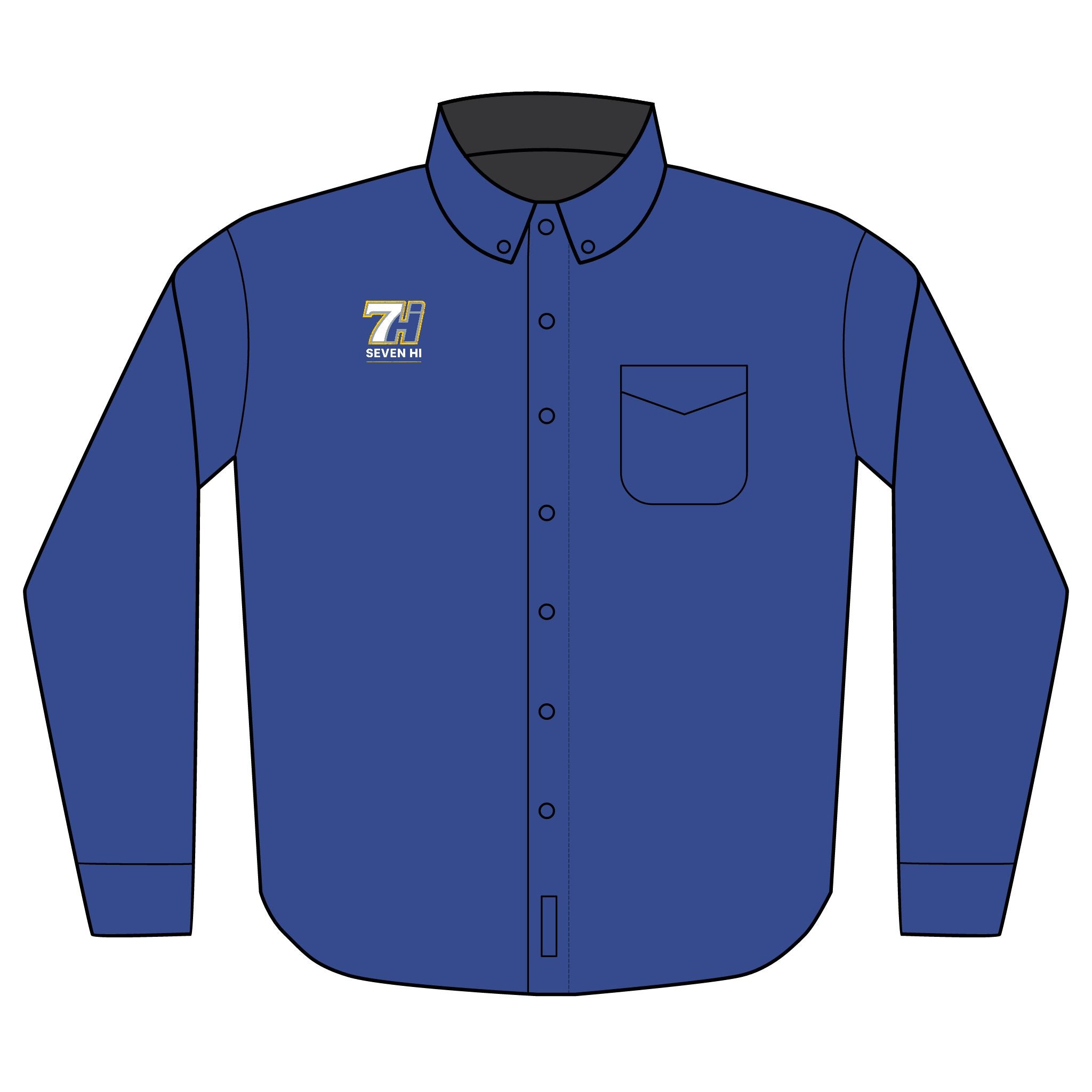 Embroidered Long Sleeve Work Shirt (Dark)