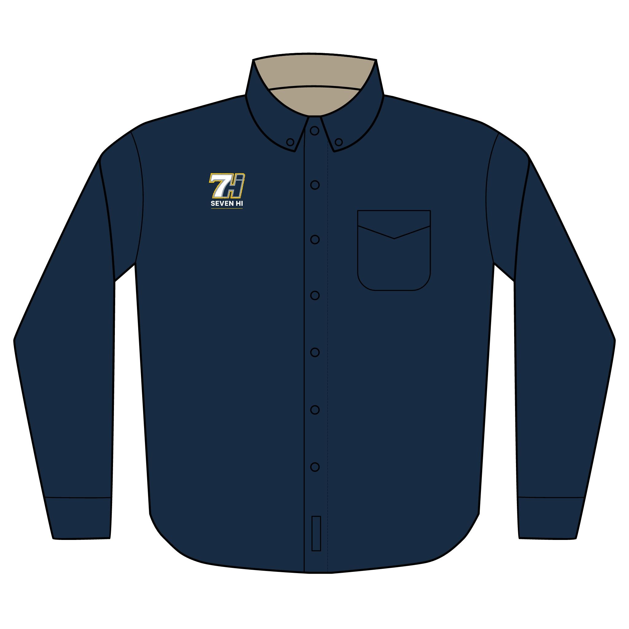 Embroidered Long Sleeve Work Shirt (Dark)