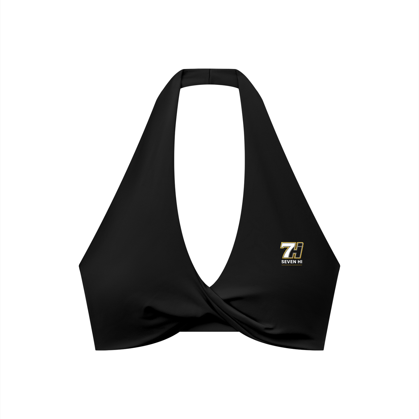 Women's Pleated Halter Sports Bra (Dark)