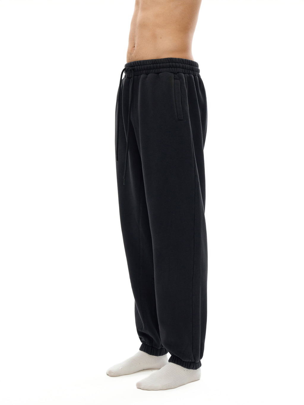 Fleeced Jogger Sweatpants (Black)