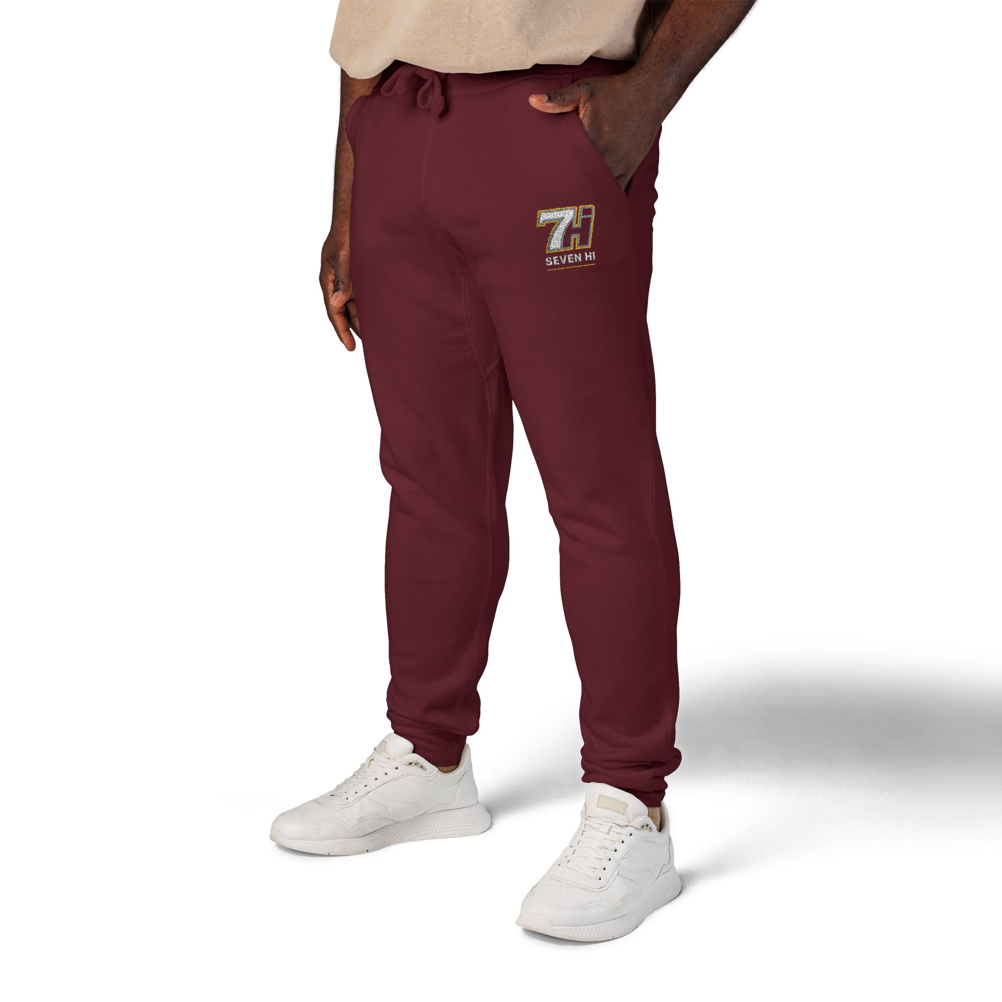 Unisex Fleece Sweatpants (Embroidery) (Dark)
