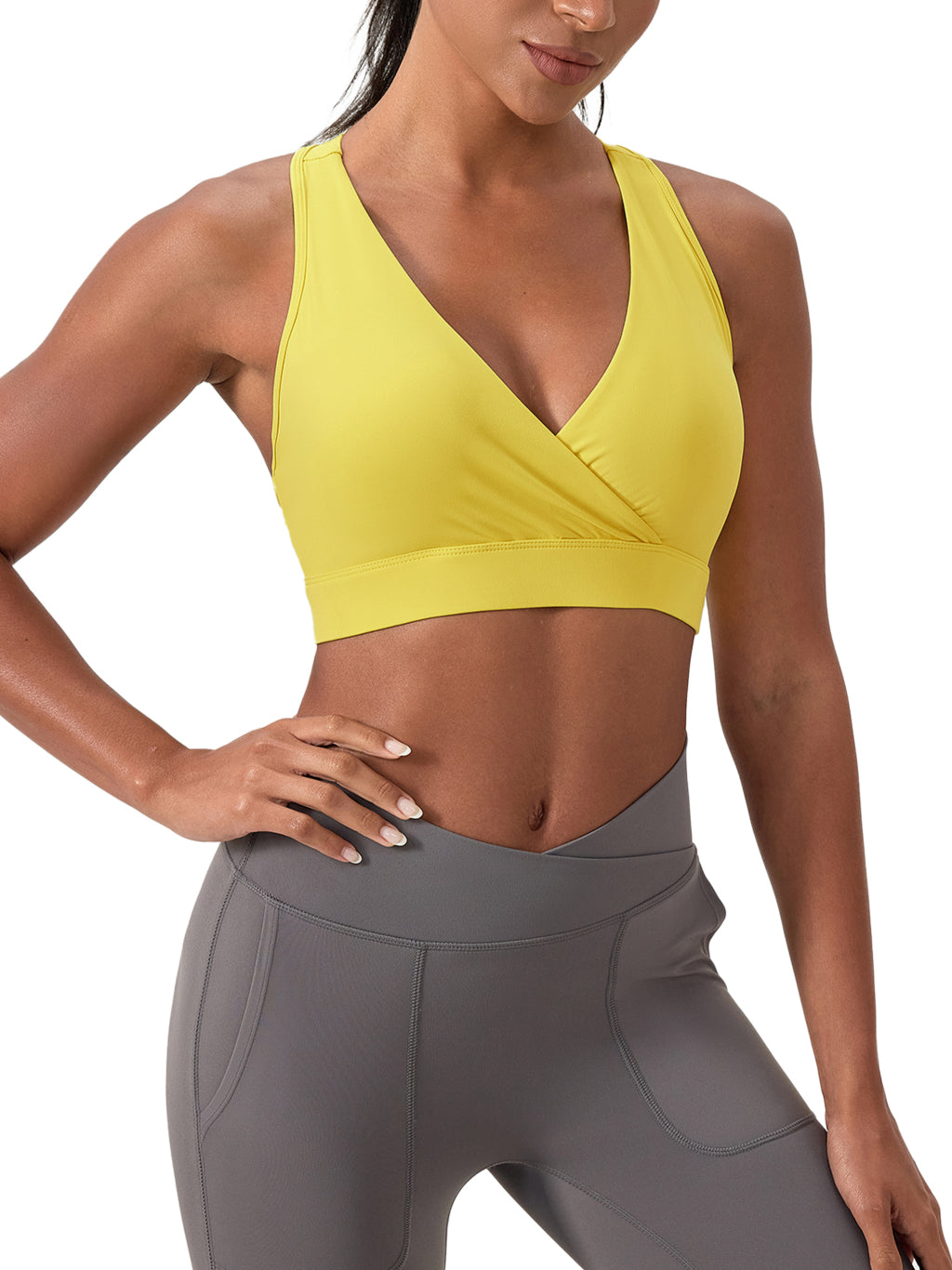 Women's Crossover V-Neck Sports Bra (Light)