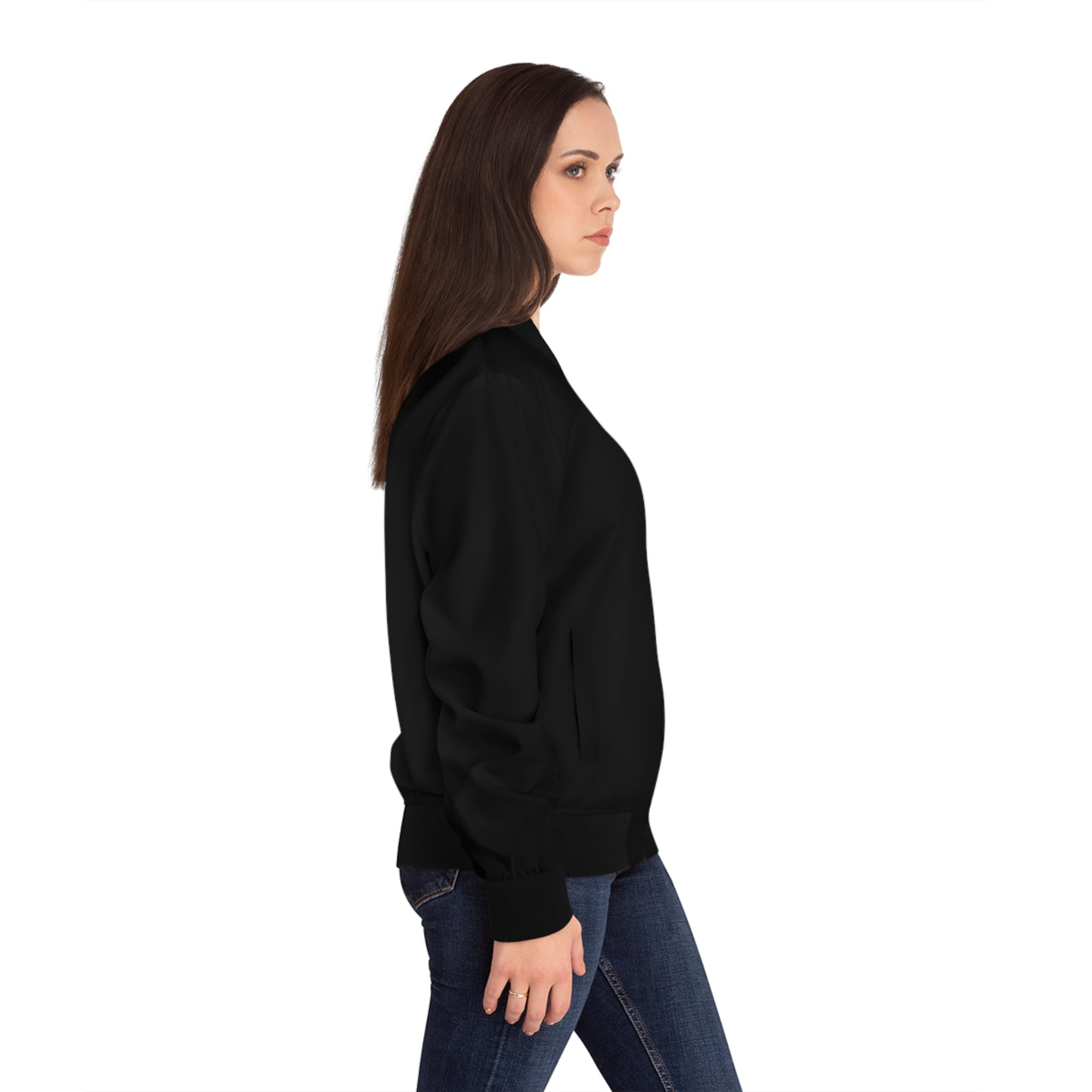 Seven Hi Logo Bomber Jacket — Women's Black Graphic Bomber