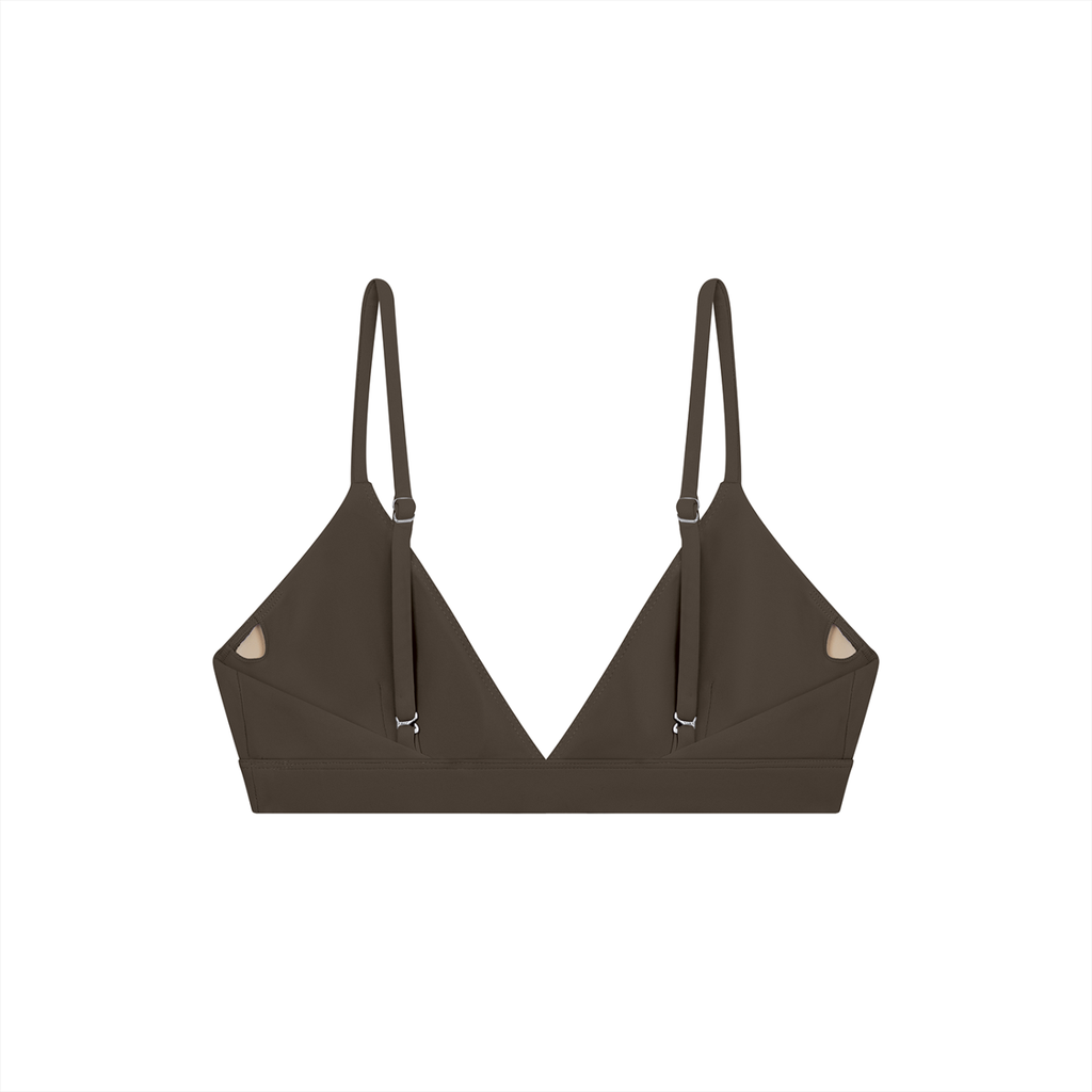 Women’s Cropped V-Neck Sports Bra (Brown)