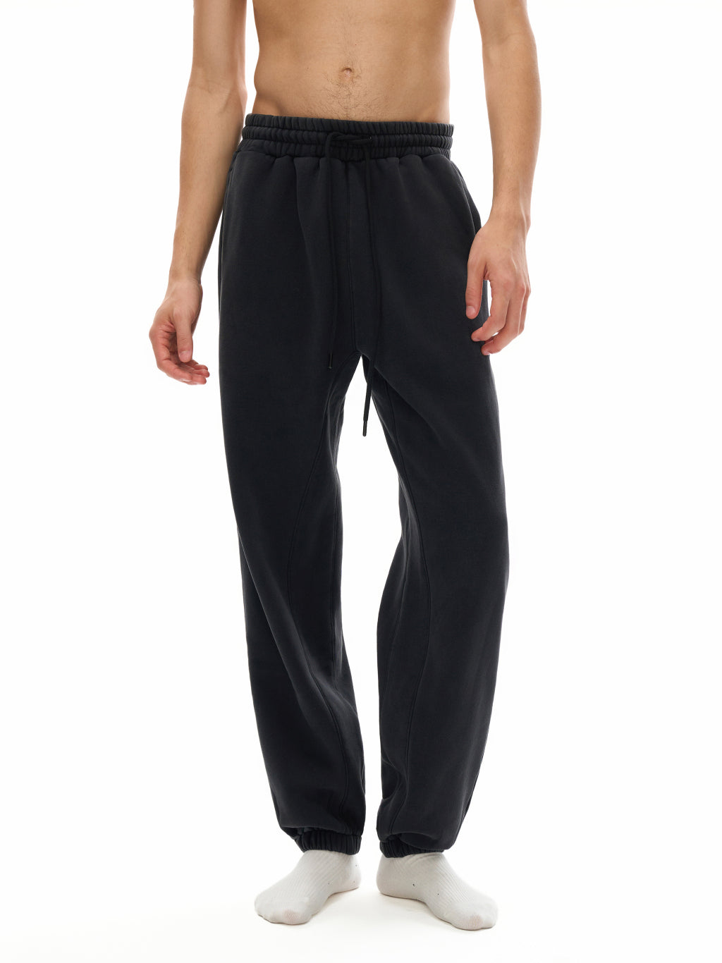 Fleeced Jogger Sweatpants (Black)