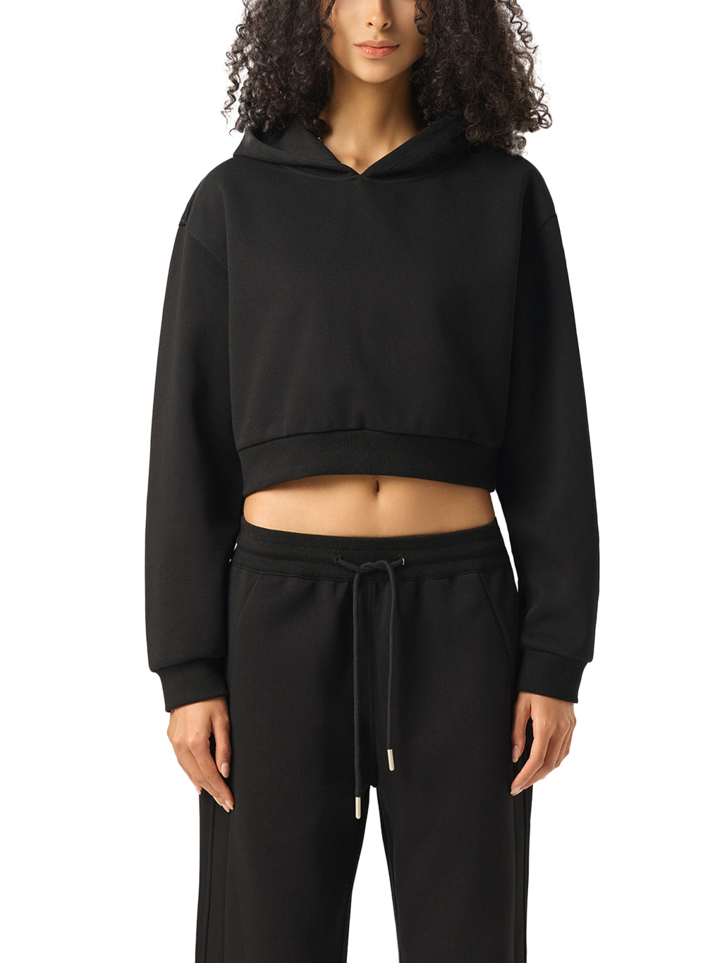 Essential Cropped Hoodie (Dark)