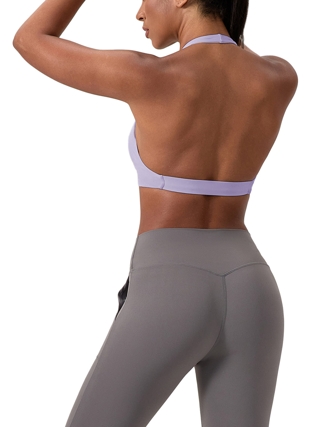 Women's Pleated Halter Sports Bra (Light)
