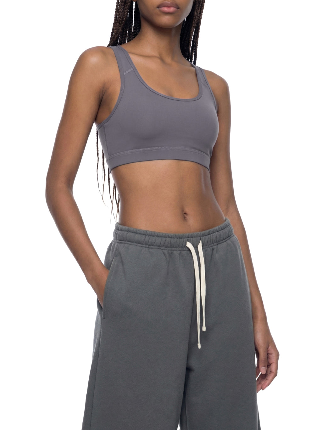Women's Cropped Sports Bra (Black)