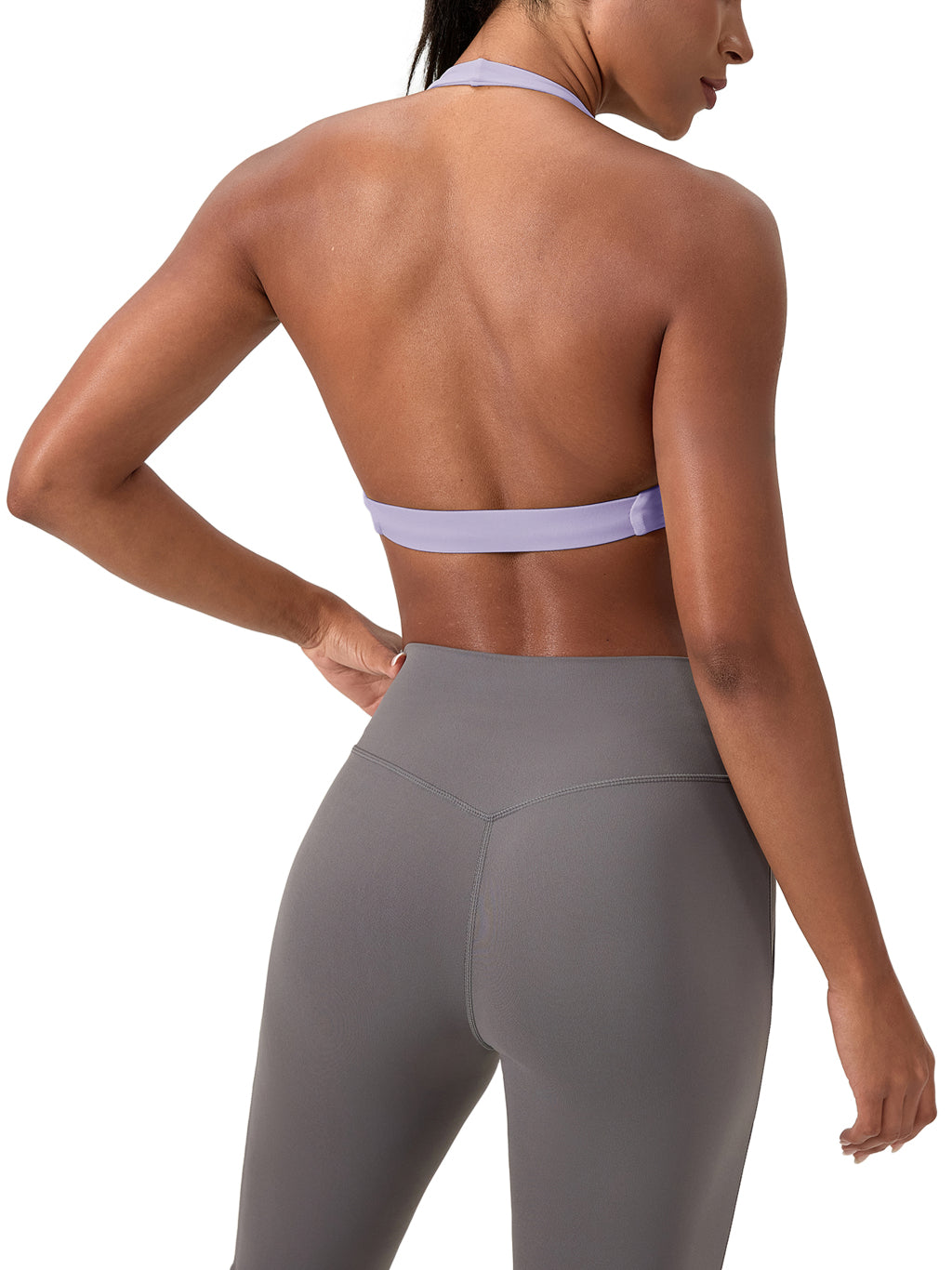 Women's Pleated Halter Sports Bra (Light)