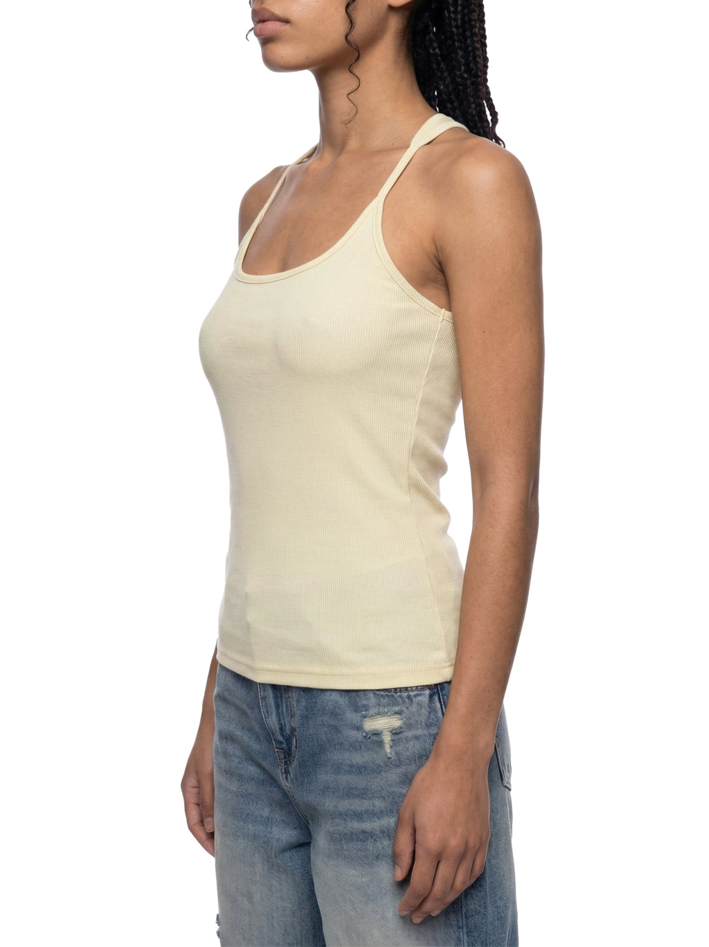 Slim Fit Ribbed Racerback Tank Top (Light)