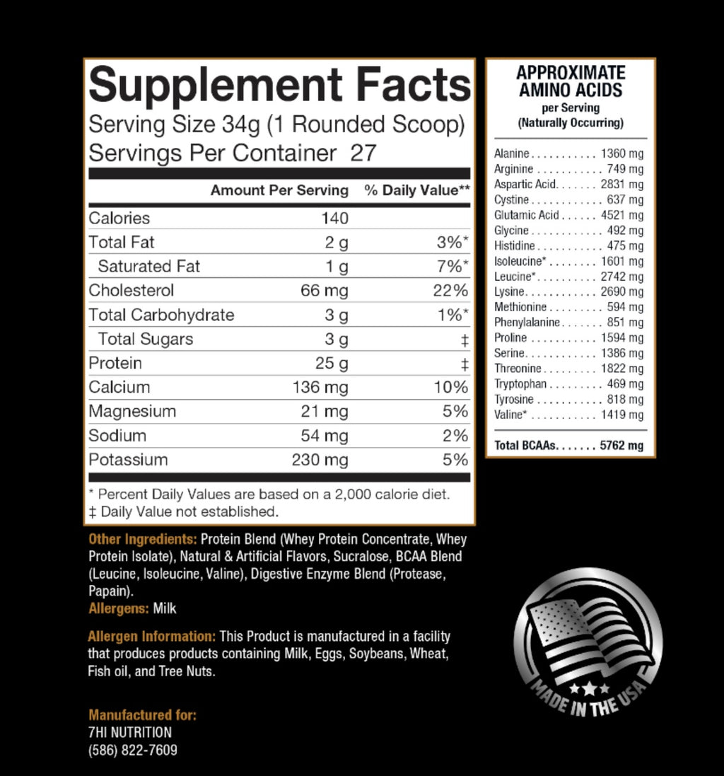 Vanilla Hi Whey Protein (2lbs)
