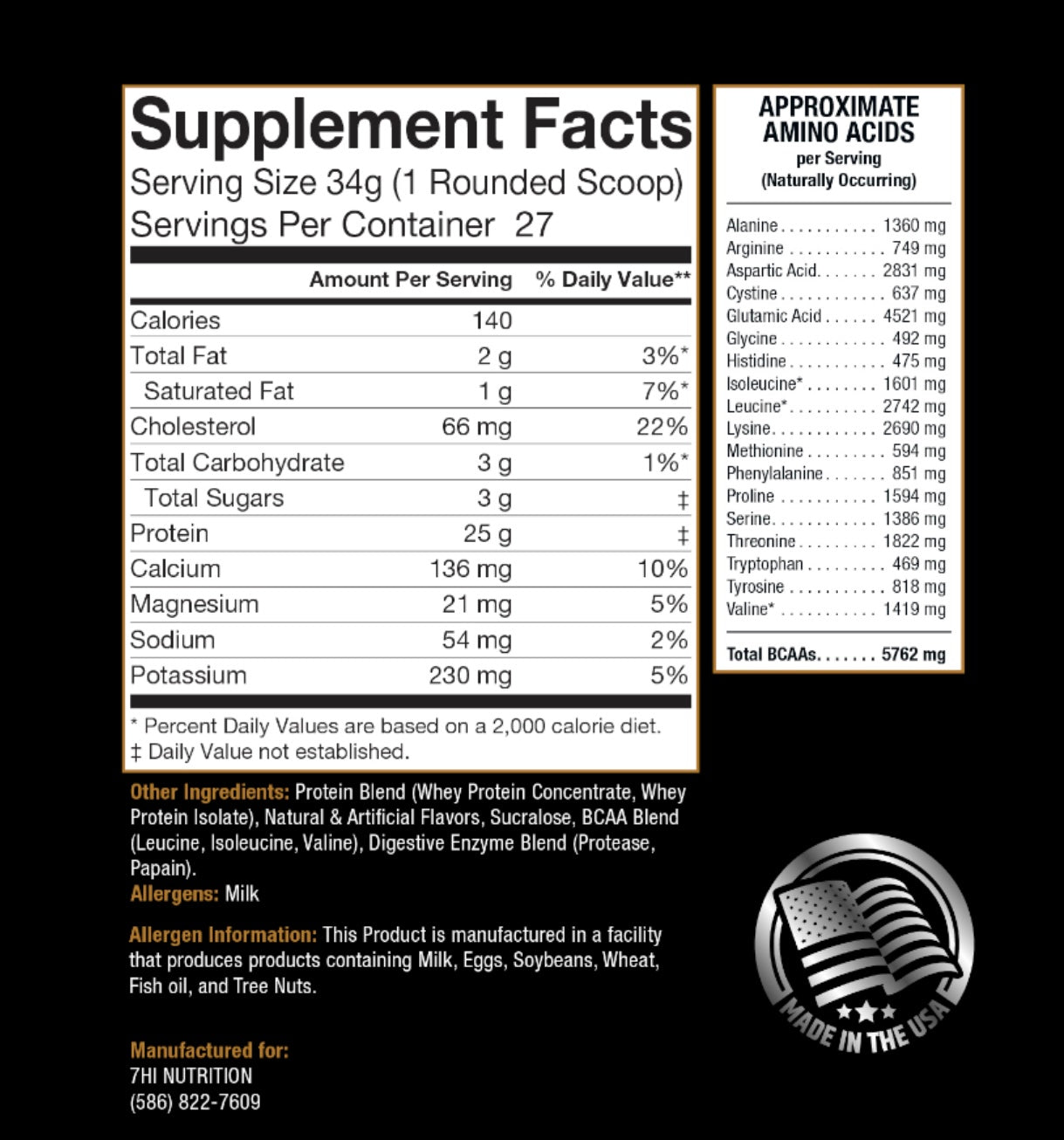 Vanilla Hi Whey Protein (2lbs)