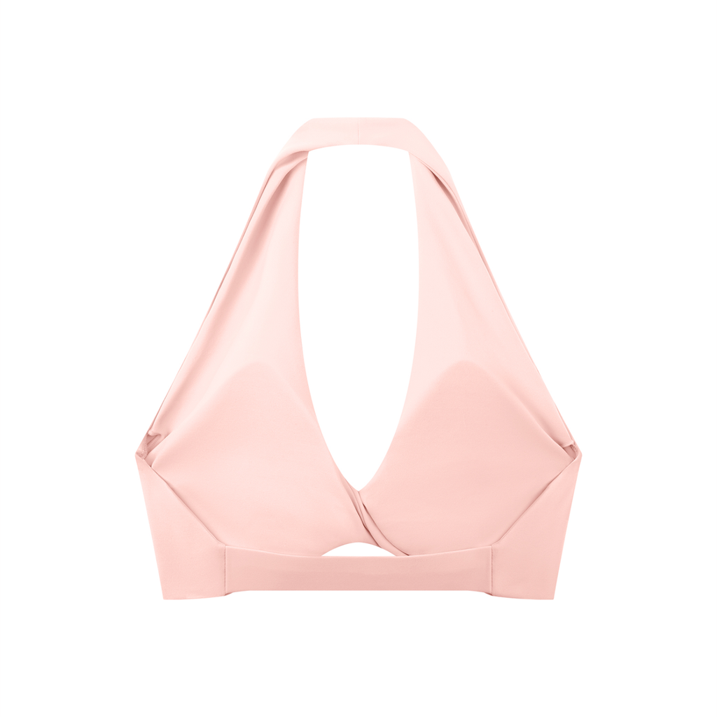 Women's Pleated Halter Sports Bra (Light)