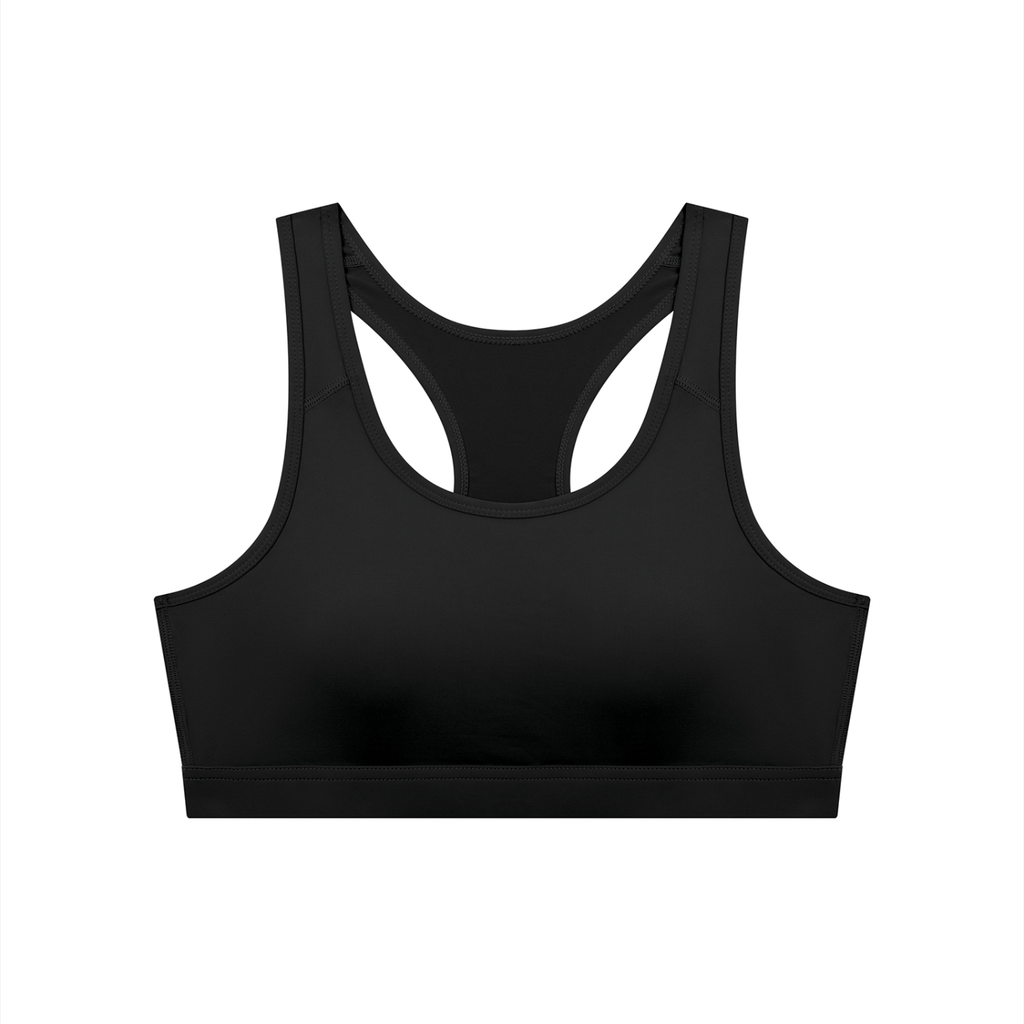 Women's Cropped Sports Bra (Black)