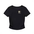 Ruched Bodycon Crop Top (Black)