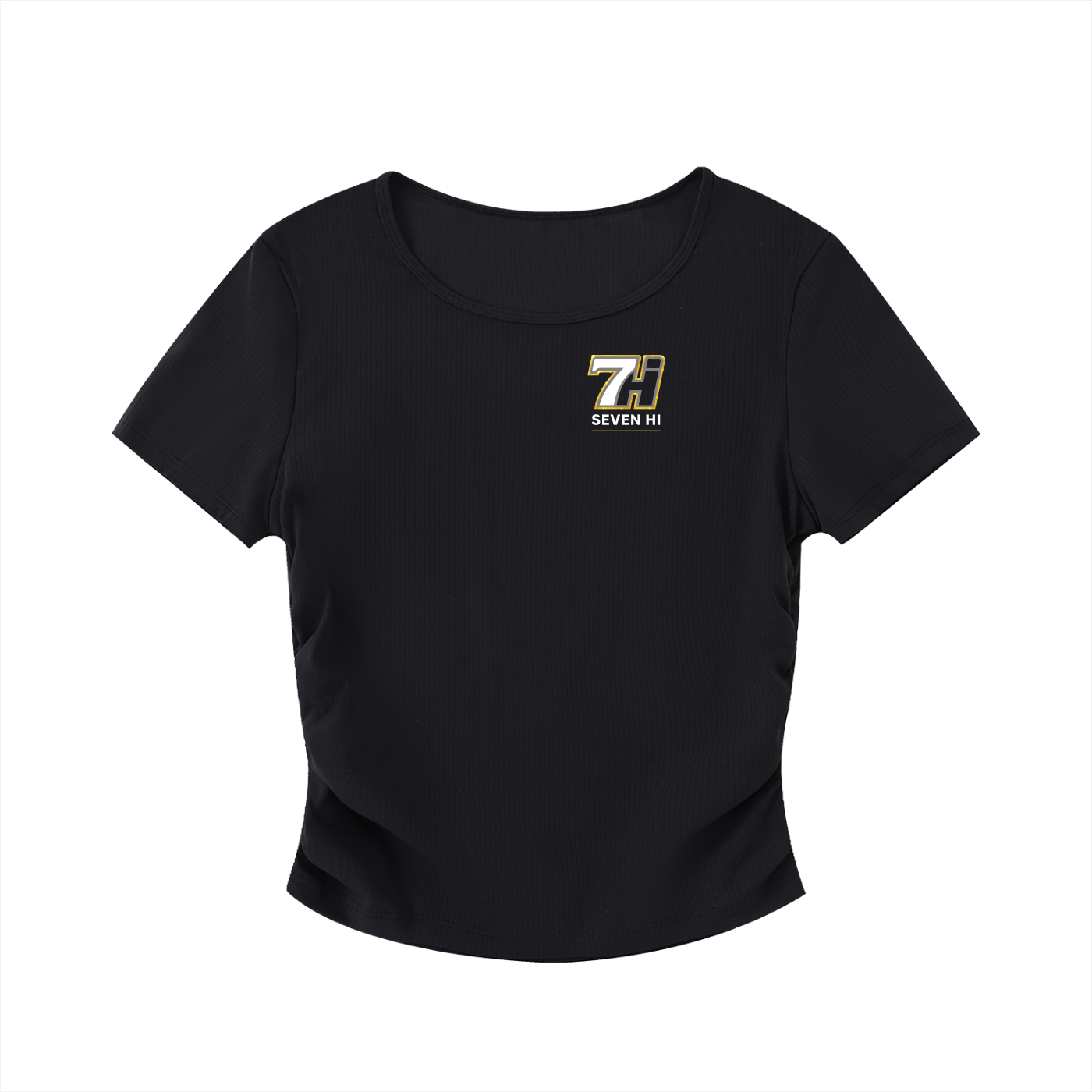 Ruched Bodycon Crop Top (Black)