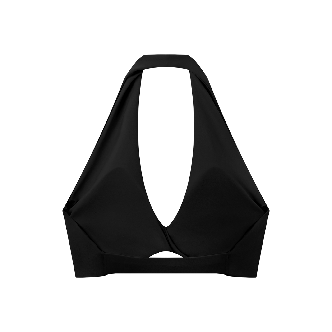 Women's Pleated Halter Sports Bra (Dark)